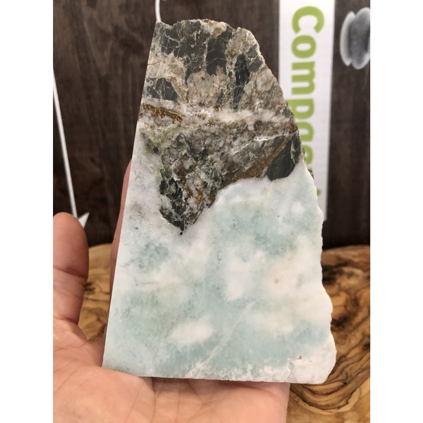 Luxurious Larimar Slab - Polished Gem of Harmony, Soothing Energies, Ideal Support for Menopause