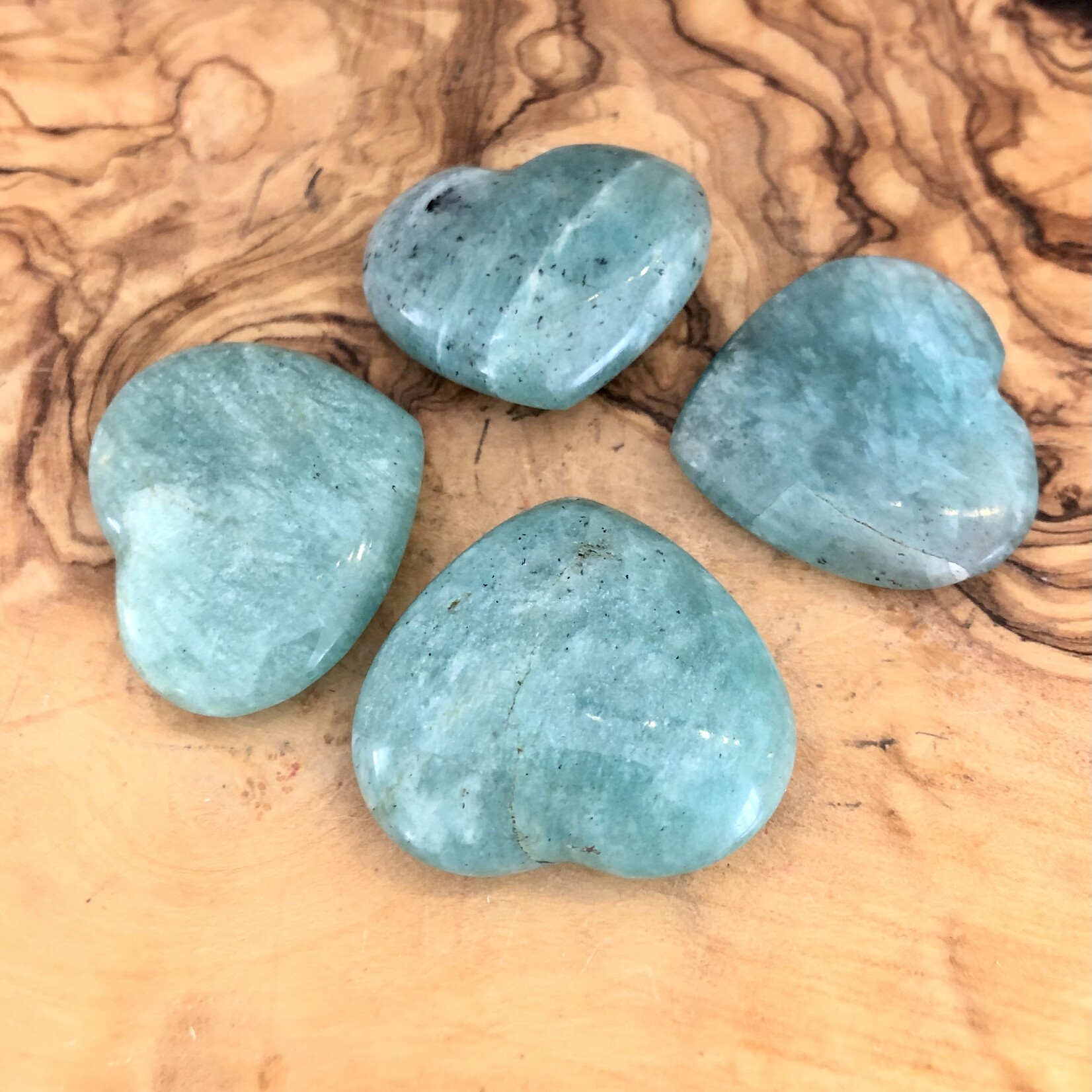adorable amazonite heart, perfect for rekindling happiness, works wonderfully with the heart chakra as well as the throat chakra