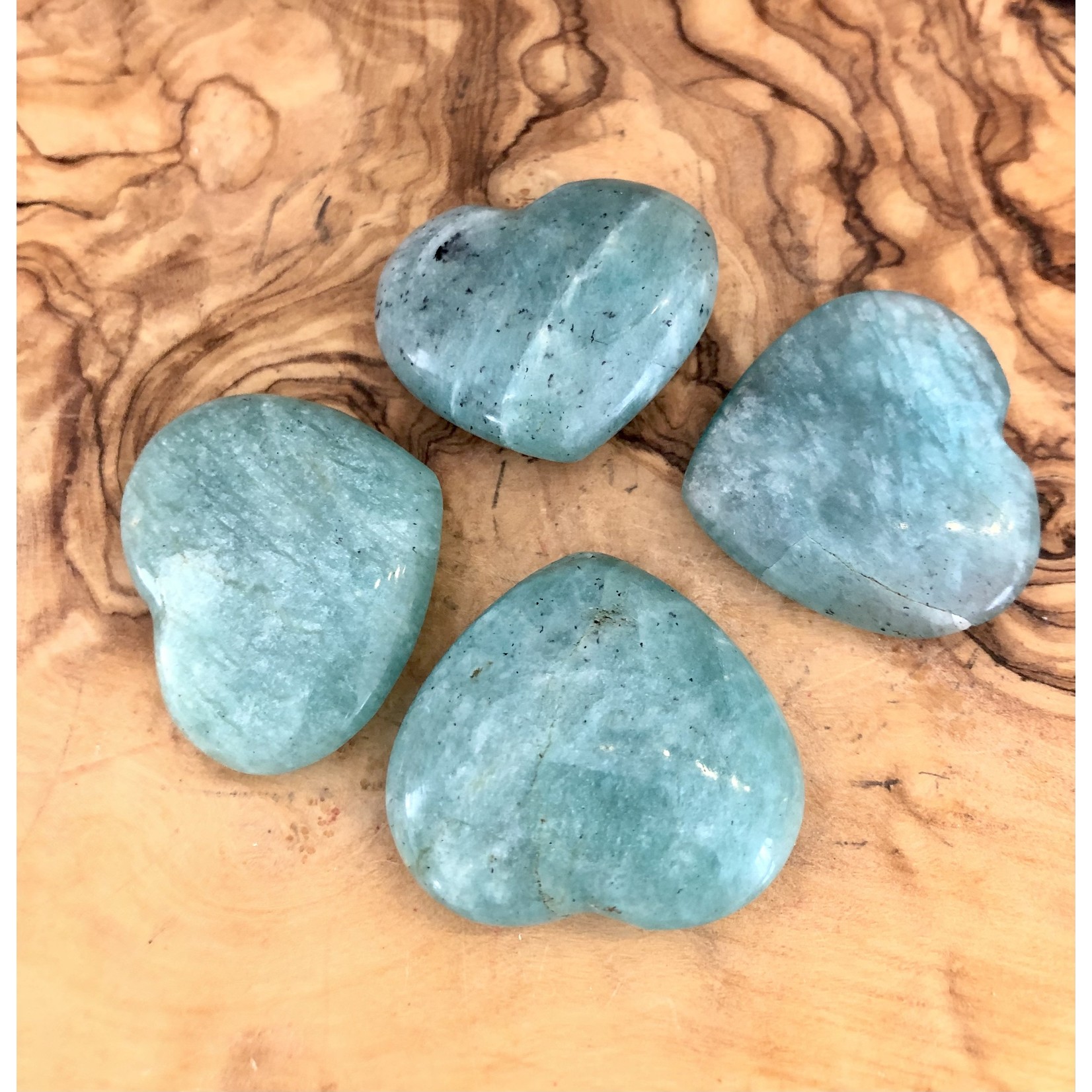 adorable amazonite heart, perfect for rekindling happiness, works wonderfully with the heart chakra as well as the throat chakra