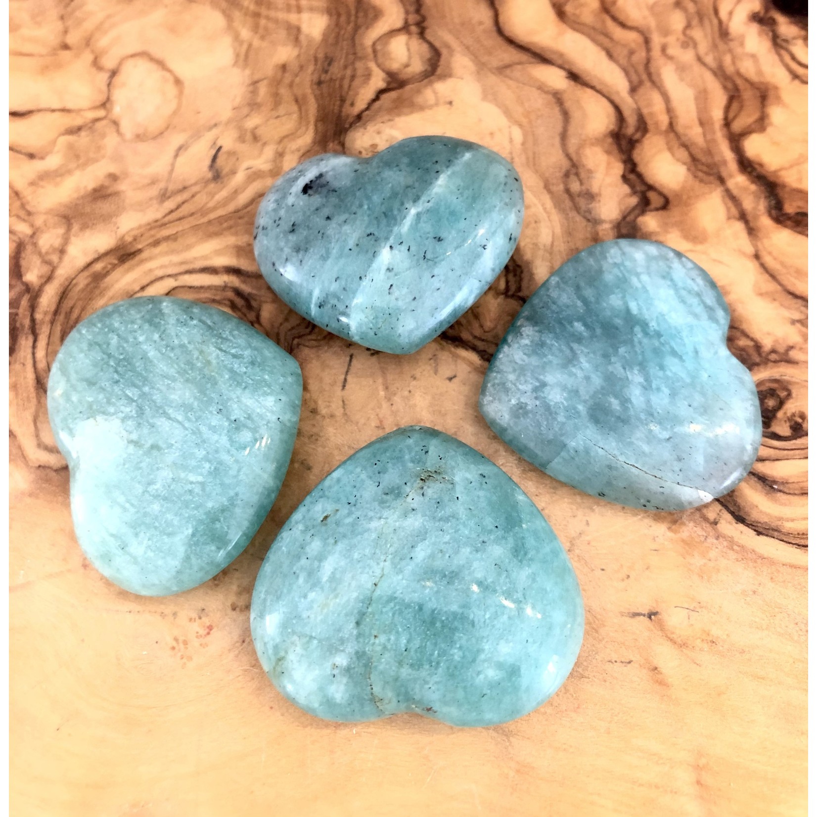 adorable amazonite heart, perfect for rekindling happiness, works wonderfully with the heart chakra as well as the throat chakra