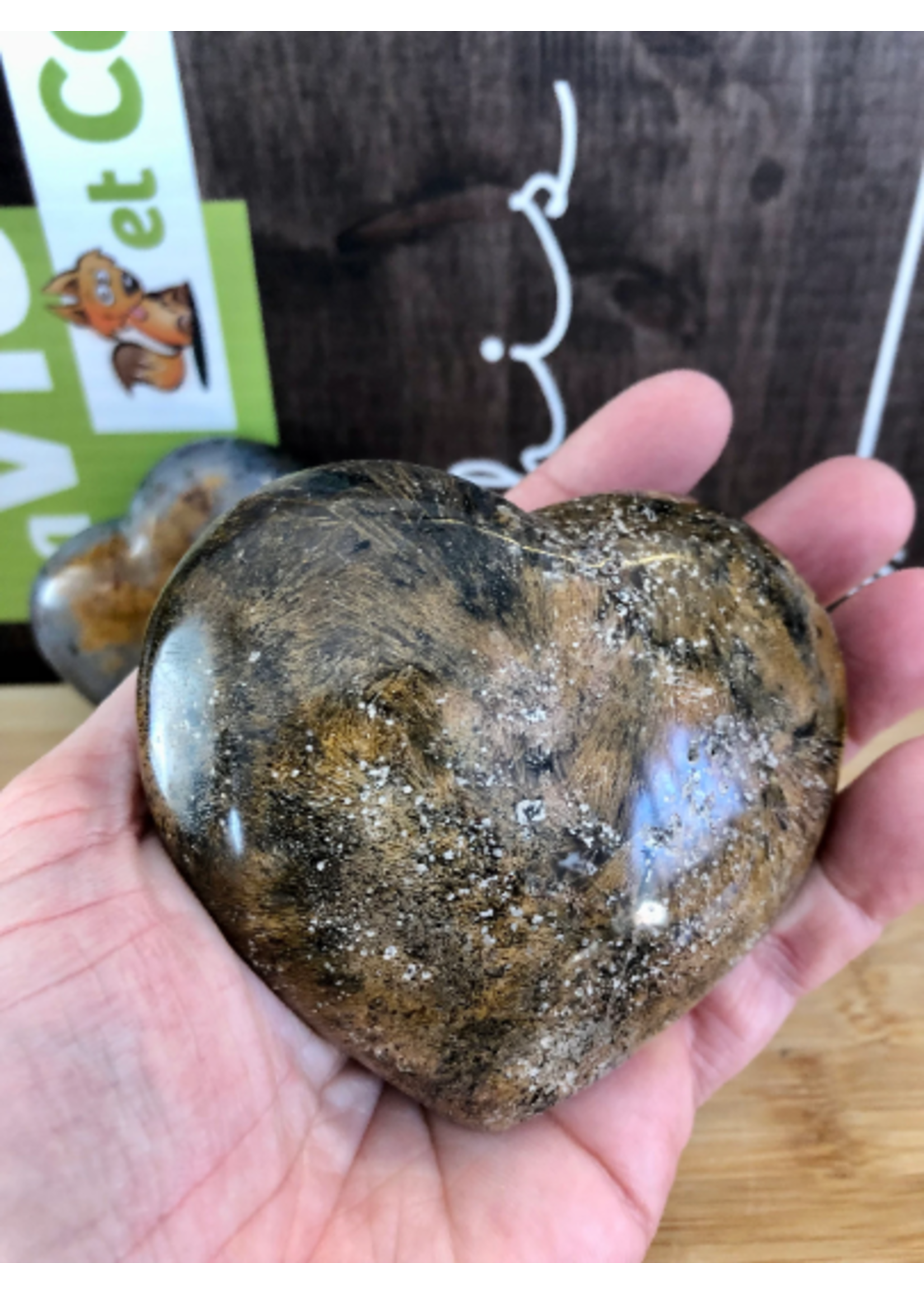 large hairy ocean jasper heart, brown ocean jasper, blue and brown oceanic jasper, good repairer of the internal organs
