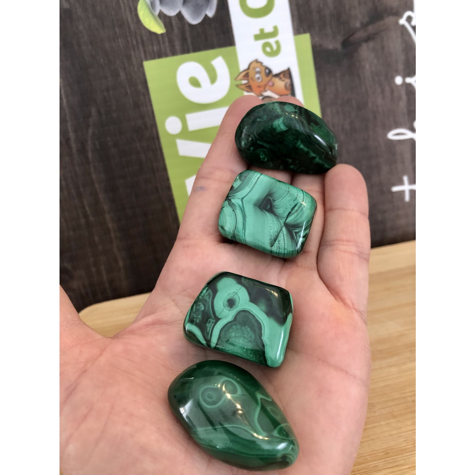 Exquisite Premium Malachite Tumbled Stone - A Luxurious Green Mineral for Pain Relief and Wellness