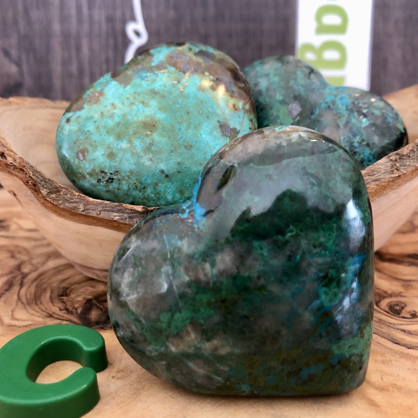 Cœur gonflé en chrysocolle – Équilibre émotionnel et guérison