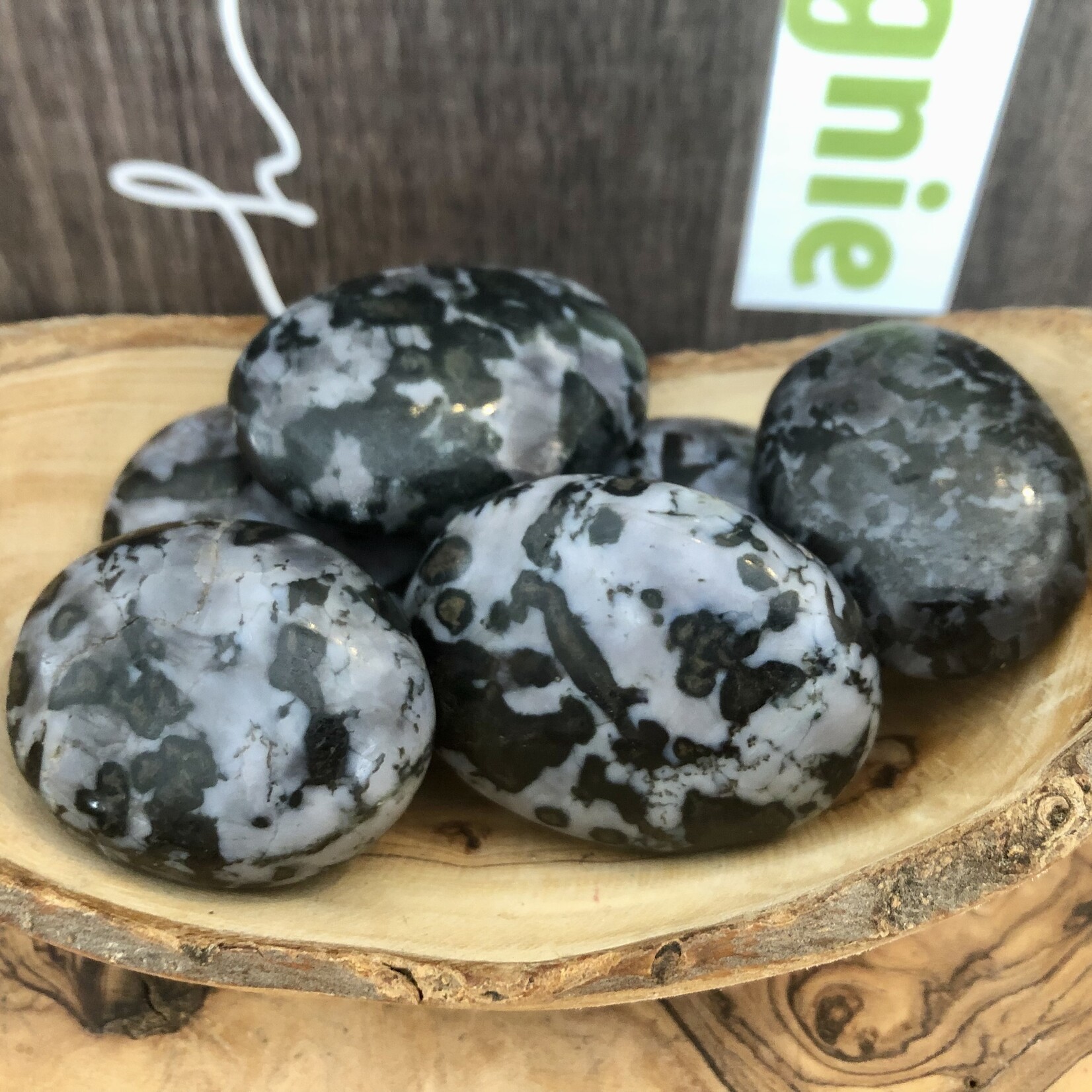 soft merlinite gabbro pebble, also called mystical merlinite, stone in homage to the magician Merlin, it would be a magic stone
