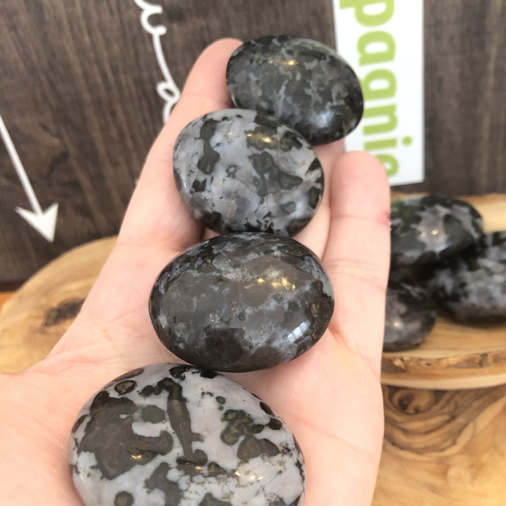 soft merlinite gabbro pebble, also called mystical merlinite, stone in homage to the magician Merlin, it would be a magic stone