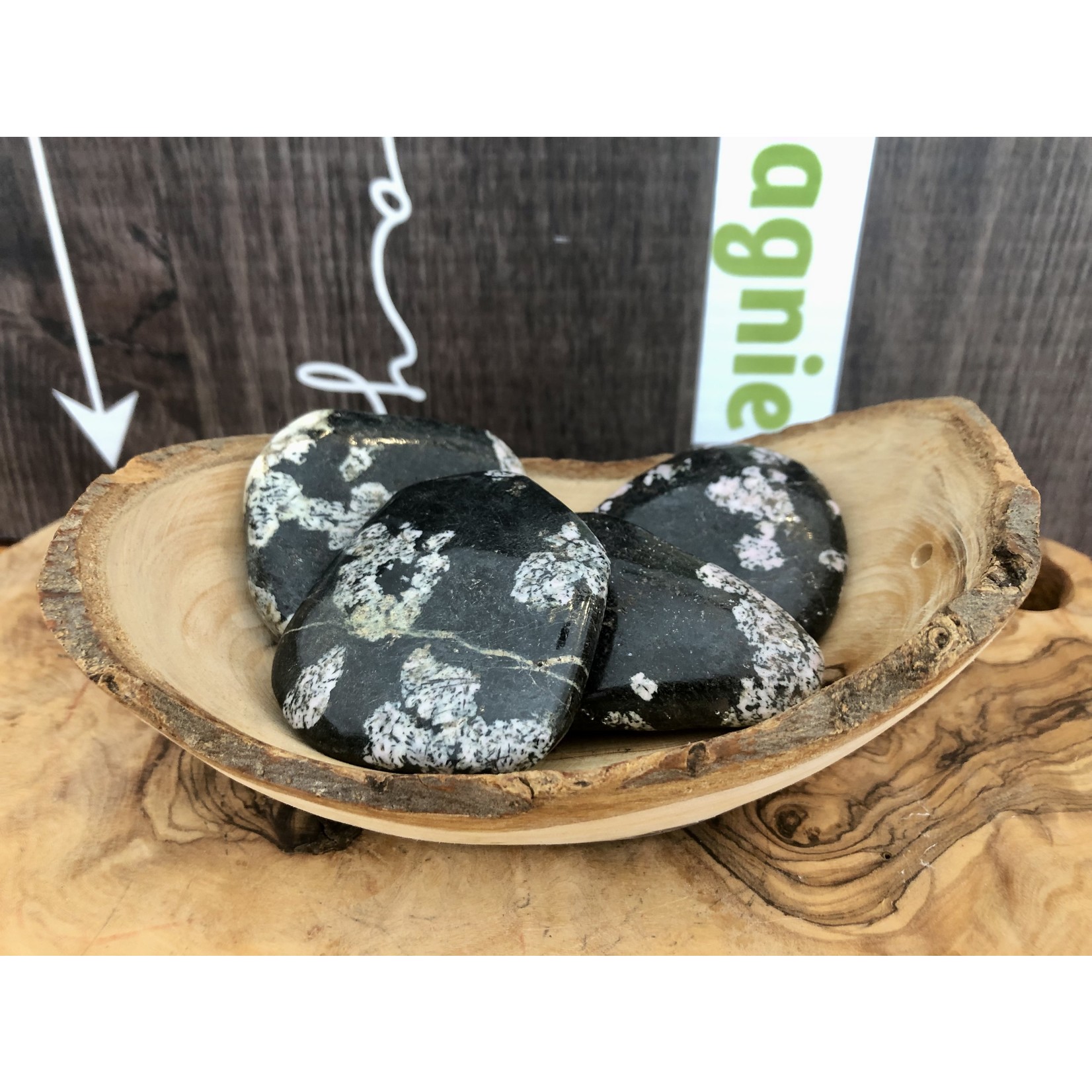 large palm stone snowflake obsidian, speckled obsidian, starry obsidian, powerful ideal for fragile people