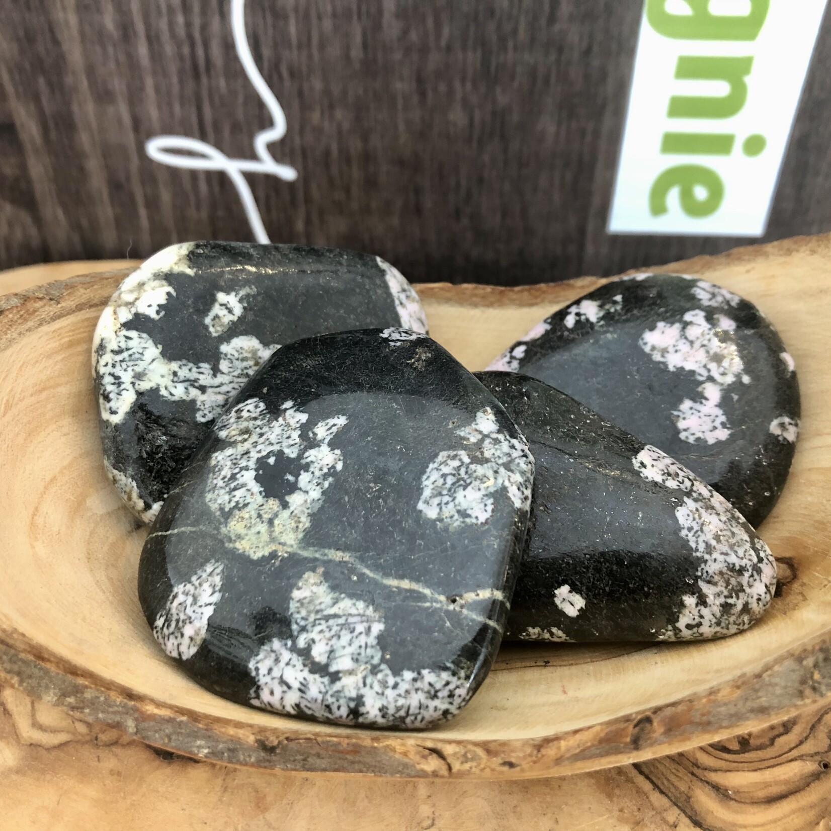 large palm stone snowflake obsidian, speckled obsidian, starry obsidian, powerful ideal for fragile people