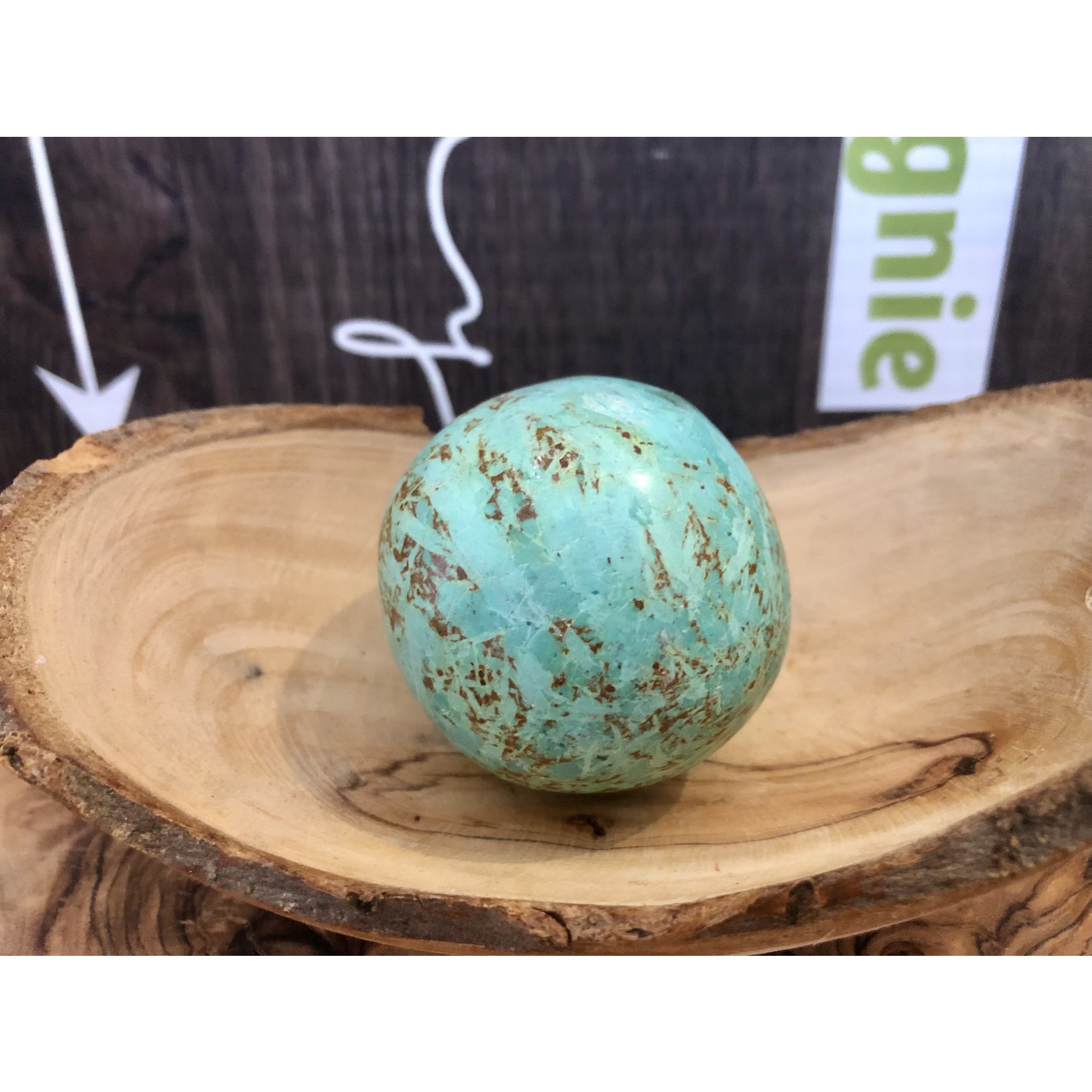 peruvian turquoise sphere home made polished, the powers of abundance and protection strongly characterize the powers of this stone