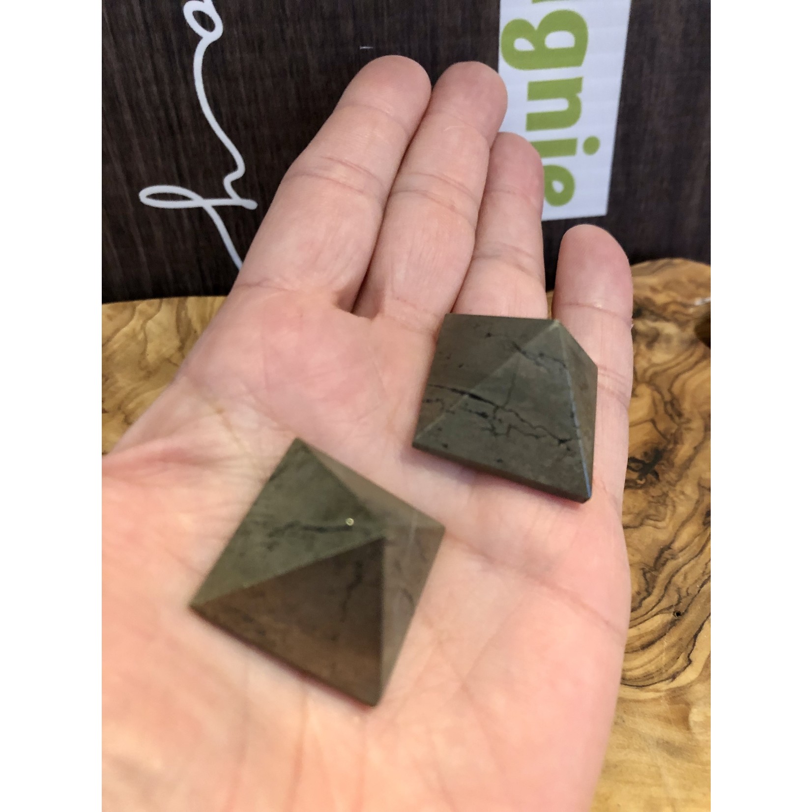 sparkling pyrite pyramid, brings strength vitality dynamism, creativity, magnetic shield
