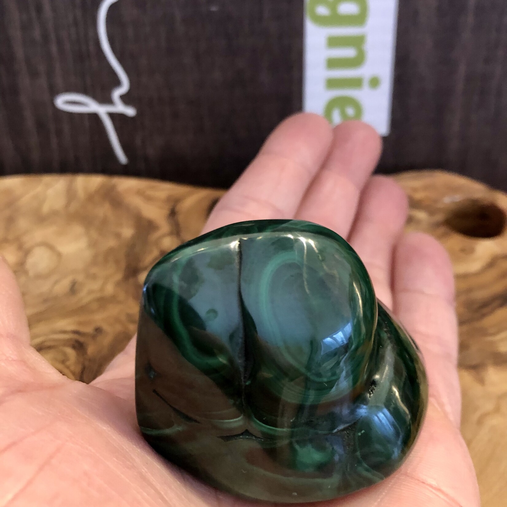 pretty malachite freeform, used for meditation and dream interpretation