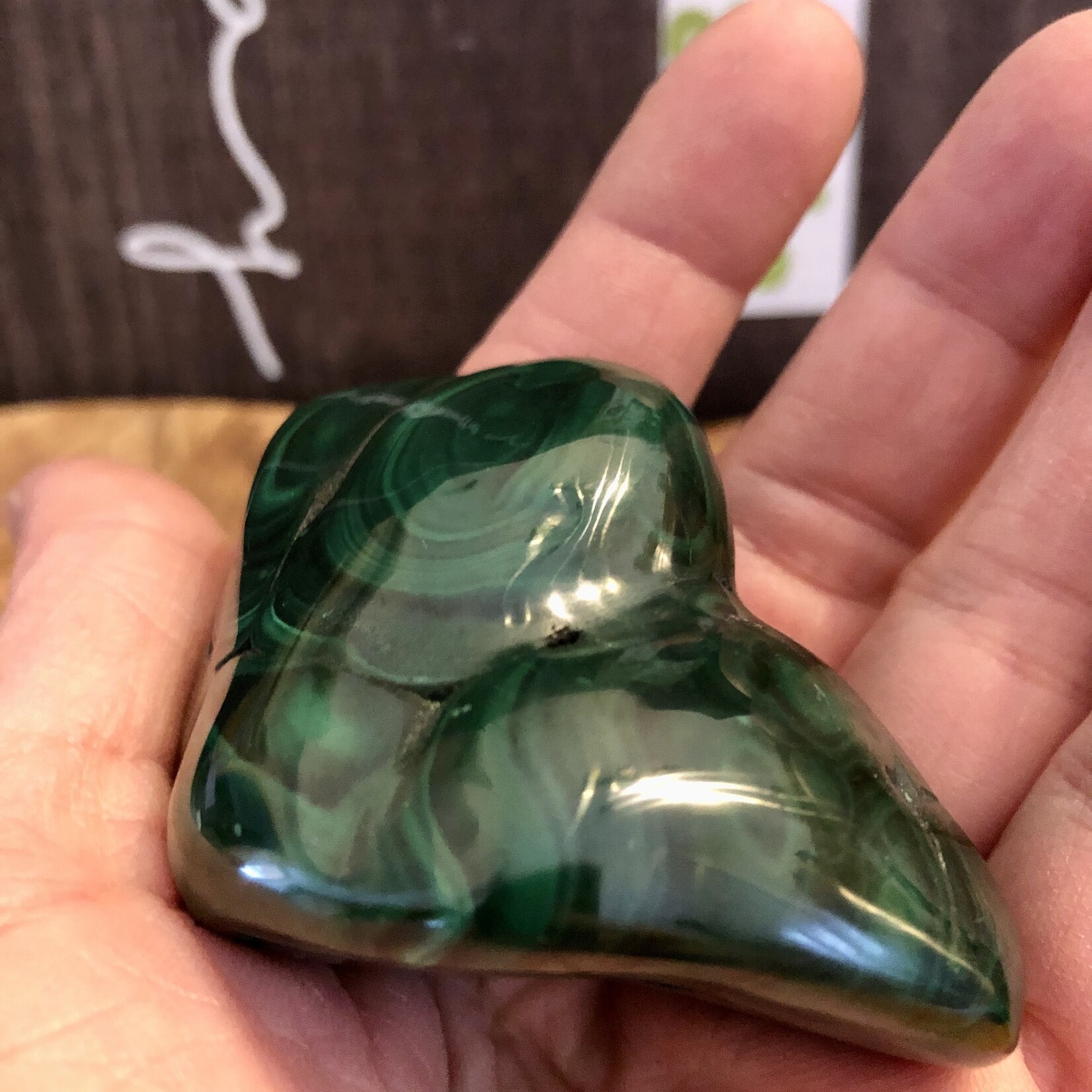 pretty malachite freeform, used for meditation and dream interpretation
