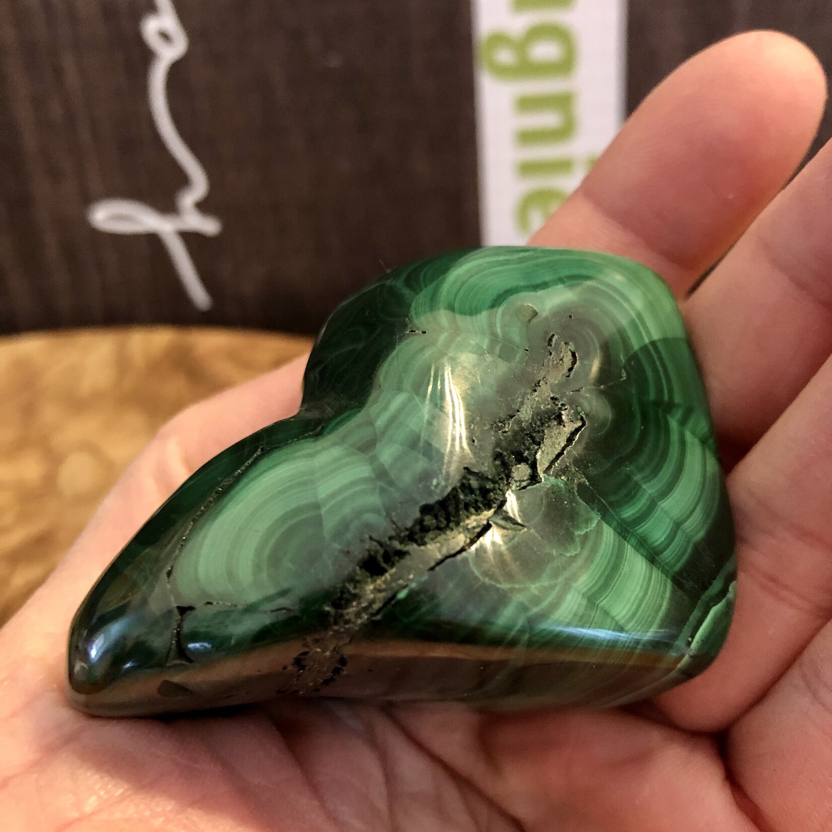 pretty malachite freeform, used for meditation and dream interpretation