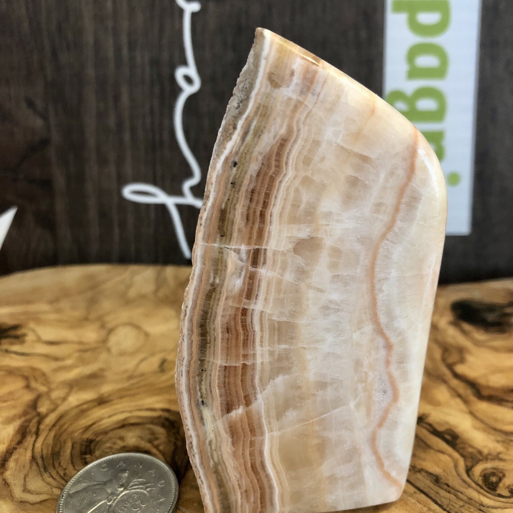 soft banded calcite polished, orange calcite, helps you access higher guidance and its connection to the whole