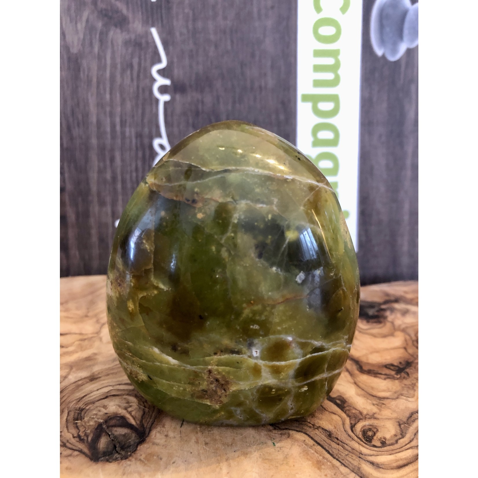 large calming polished green opal, is a stone for healing the heart, especially after bereavement or trauma