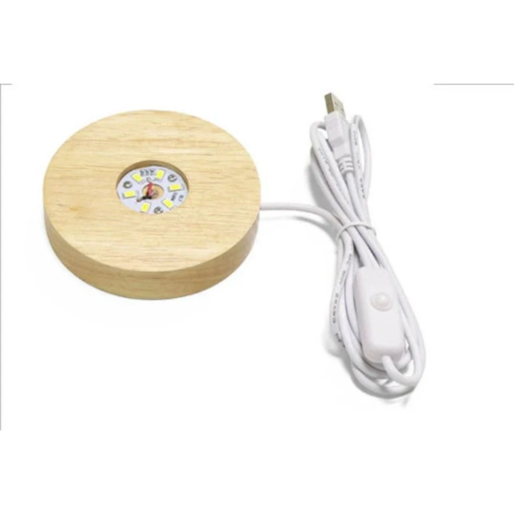 LED-Lit Wooden Base for Showcasing Crystals- Illuminate Selenite, Gemstone Carvings & More with Rainbow Light Effects