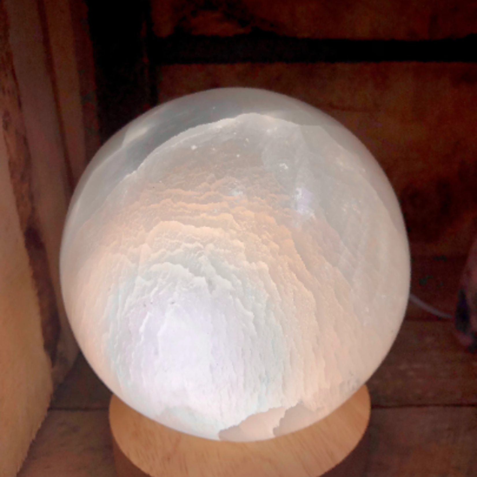 LED-Lit Wooden Base for Showcasing Crystals- Illuminate Selenite, Gemstone Carvings & More with Rainbow Light Effects