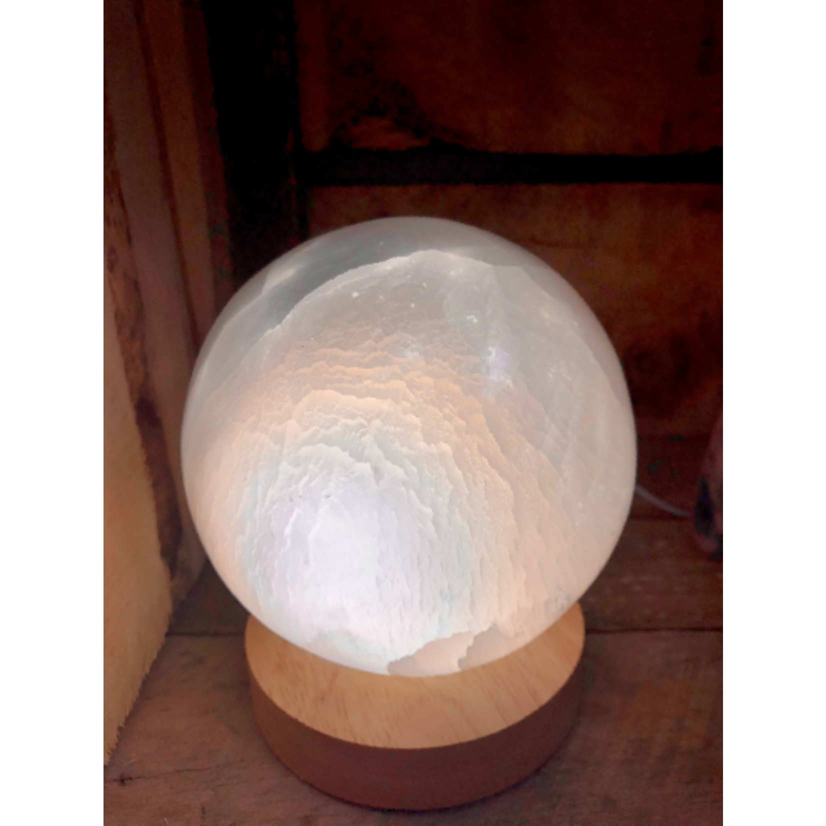 LED-Lit Wooden Base for Showcasing Crystals- Illuminate Selenite, Gemstone Carvings & More with Rainbow Light Effects