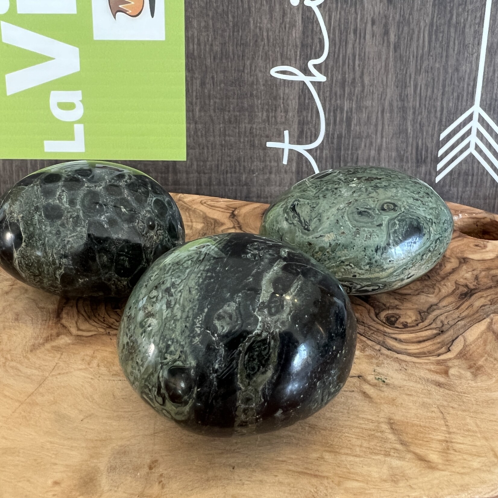 Puffy Kambaba Jasper Pebble - Pour la pleine conscience, vivre l’instant présent et soulager le stress