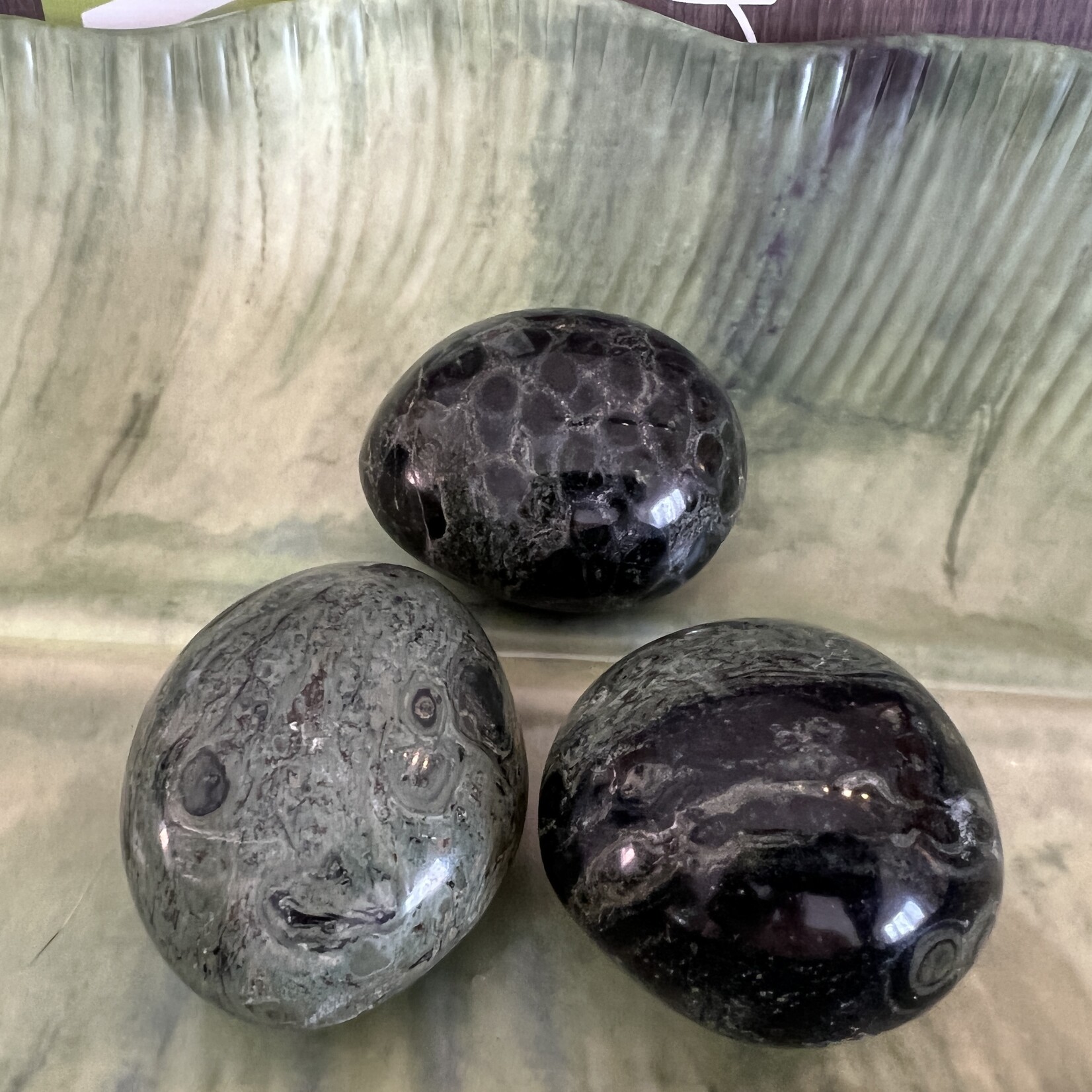 Puffy Kambaba Jasper Pebble- For Mindfulness, Living in the Moment, and Stress Relief