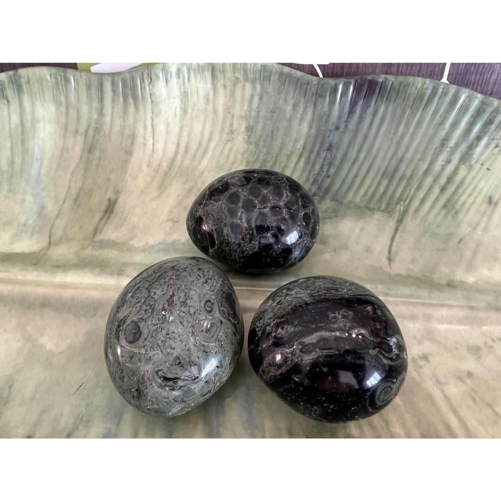 Puffy Kambaba Jasper Pebble- For Mindfulness, Living in the Moment, and Stress Relief