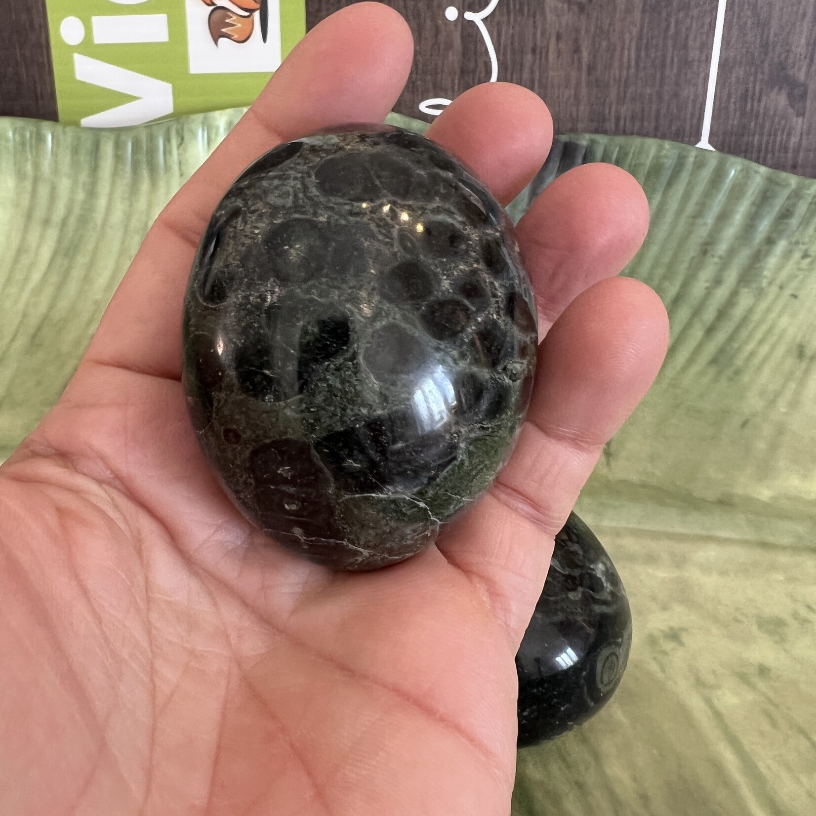 Puffy Kambaba Jasper Pebble - Pour la pleine conscience, vivre l’instant présent et soulager le stress