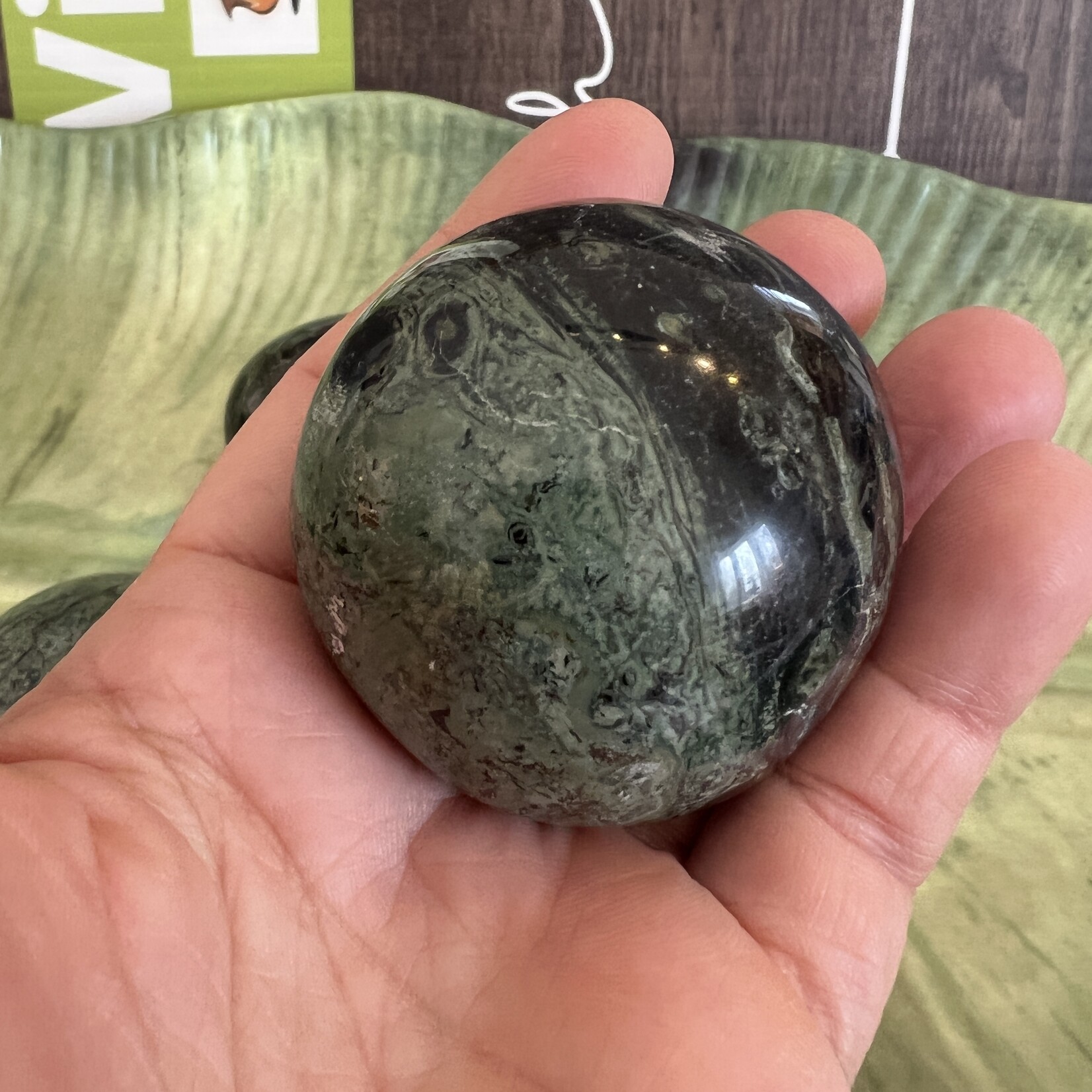Puffy Kambaba Jasper Pebble - Pour la pleine conscience, vivre l’instant présent et soulager le stress