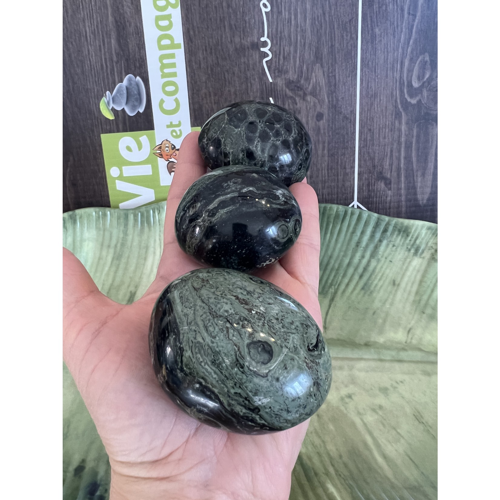 Puffy Kambaba Jasper Pebble- For Mindfulness, Living in the Moment, and Stress Relief