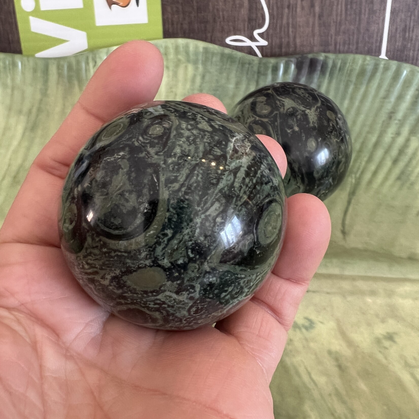Graceful Kambaba Jasper Sphere- Cultivate Mindfulness, Release Stress, and Live in the Now