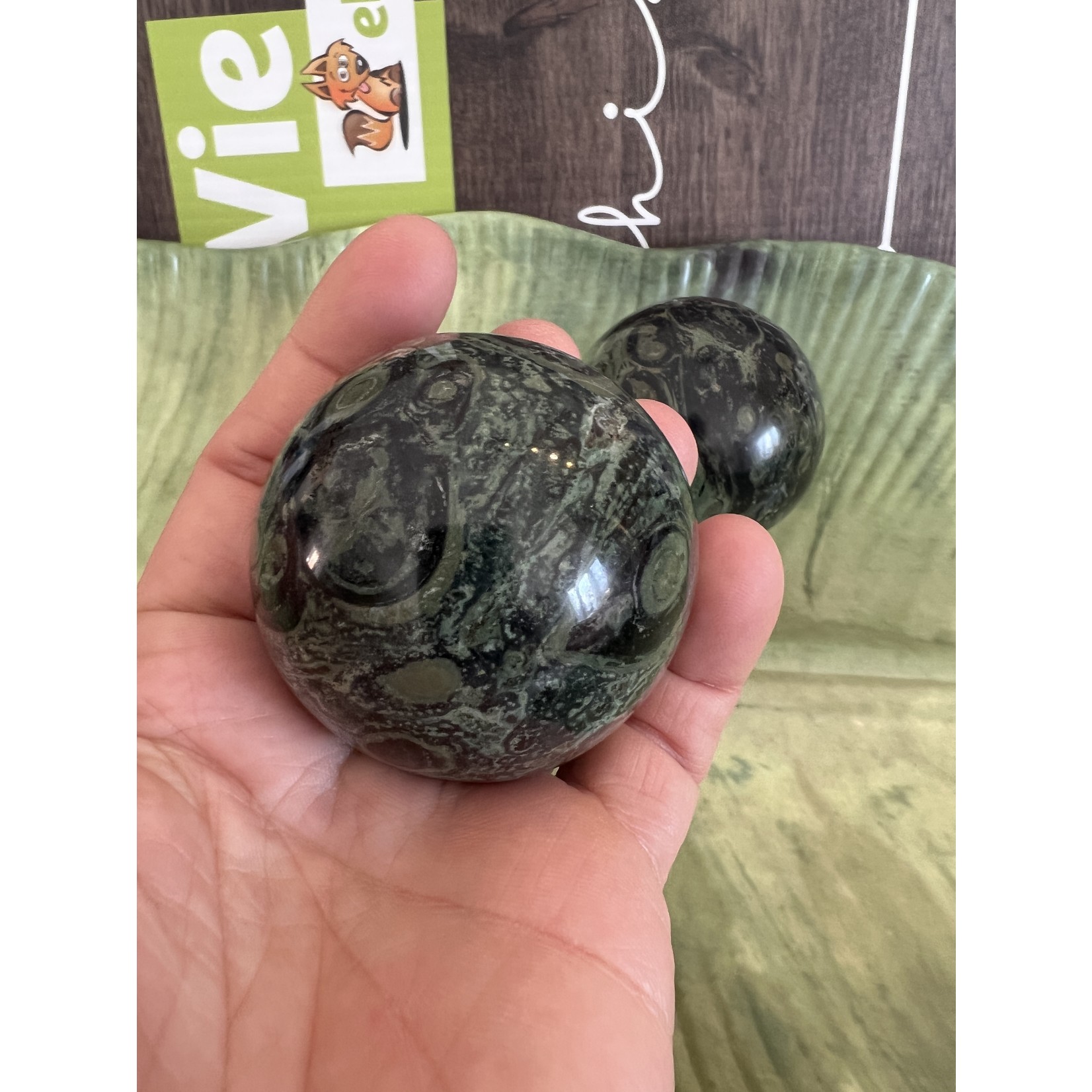 Graceful Kambaba Jasper Sphere- Cultivate Mindfulness, Release Stress, and Live in the Now