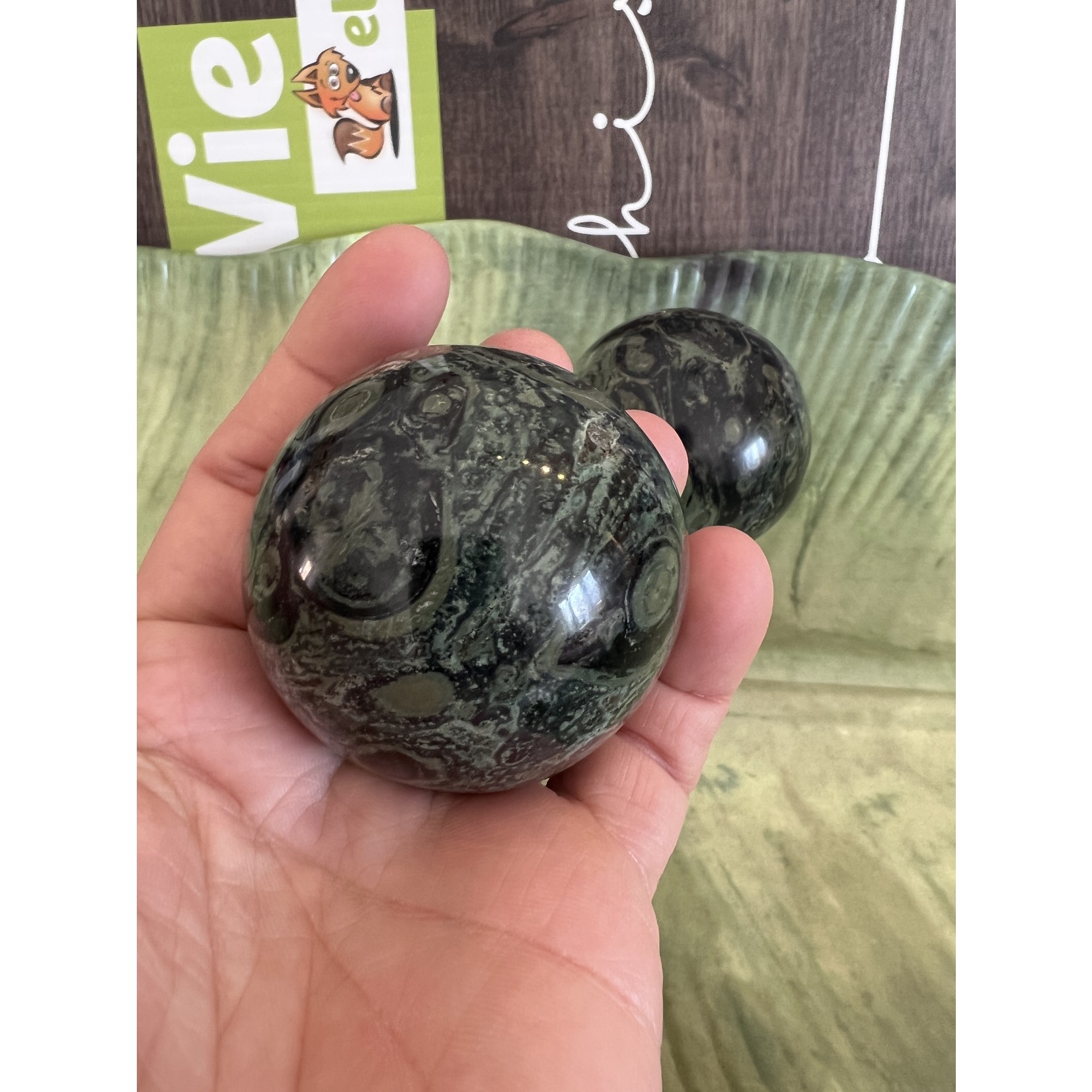 Graceful Kambaba Jasper Sphere- Cultivate Mindfulness, Release Stress, and Live in the Now