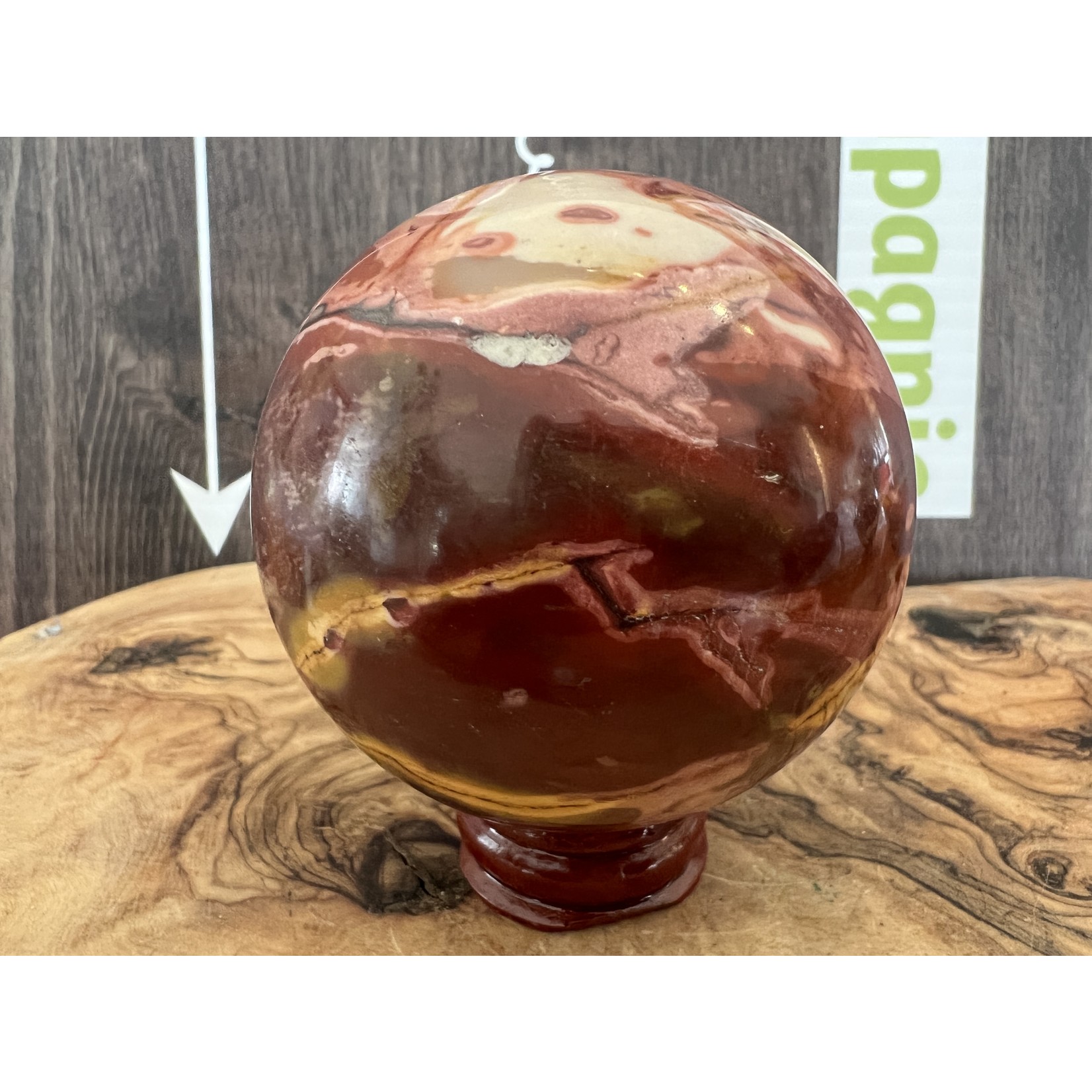 large mookaite jasper sphere, crystal ball mookaite jasper
