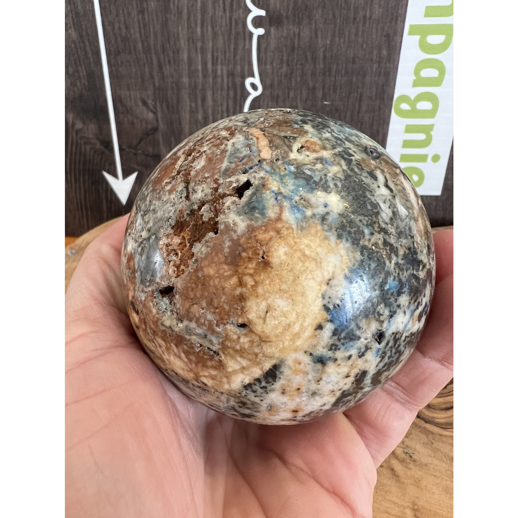 large sphère azurite malachite naturelle, stimule la créativité, aide à la concentration, excellente pierre pour le voyage astral