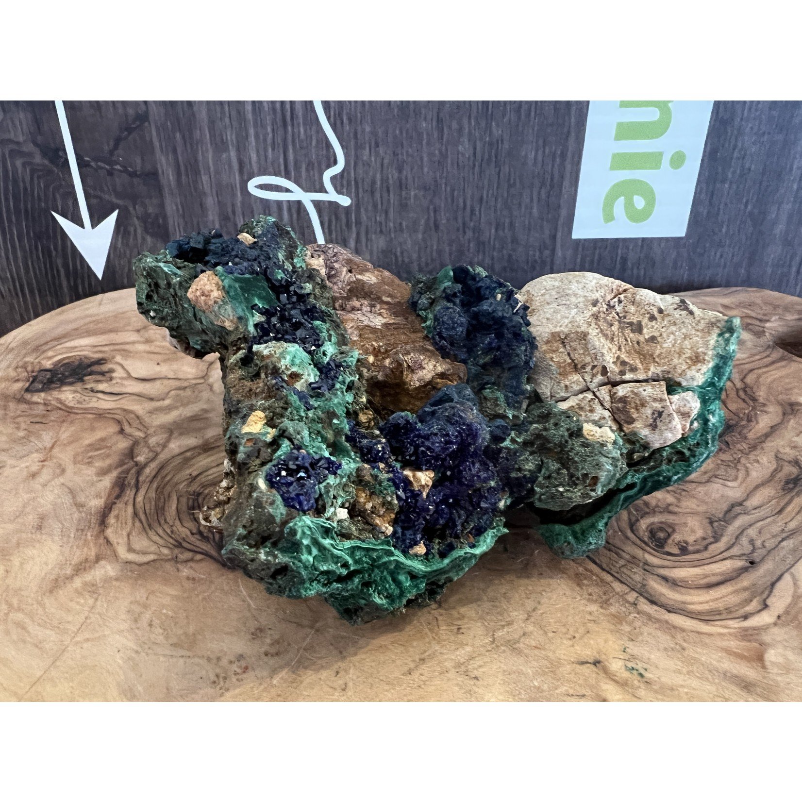 Spectaculaire spécimen d’azurite malachite – L’art de la nature sous forme brute, favorise le bien-être holistique