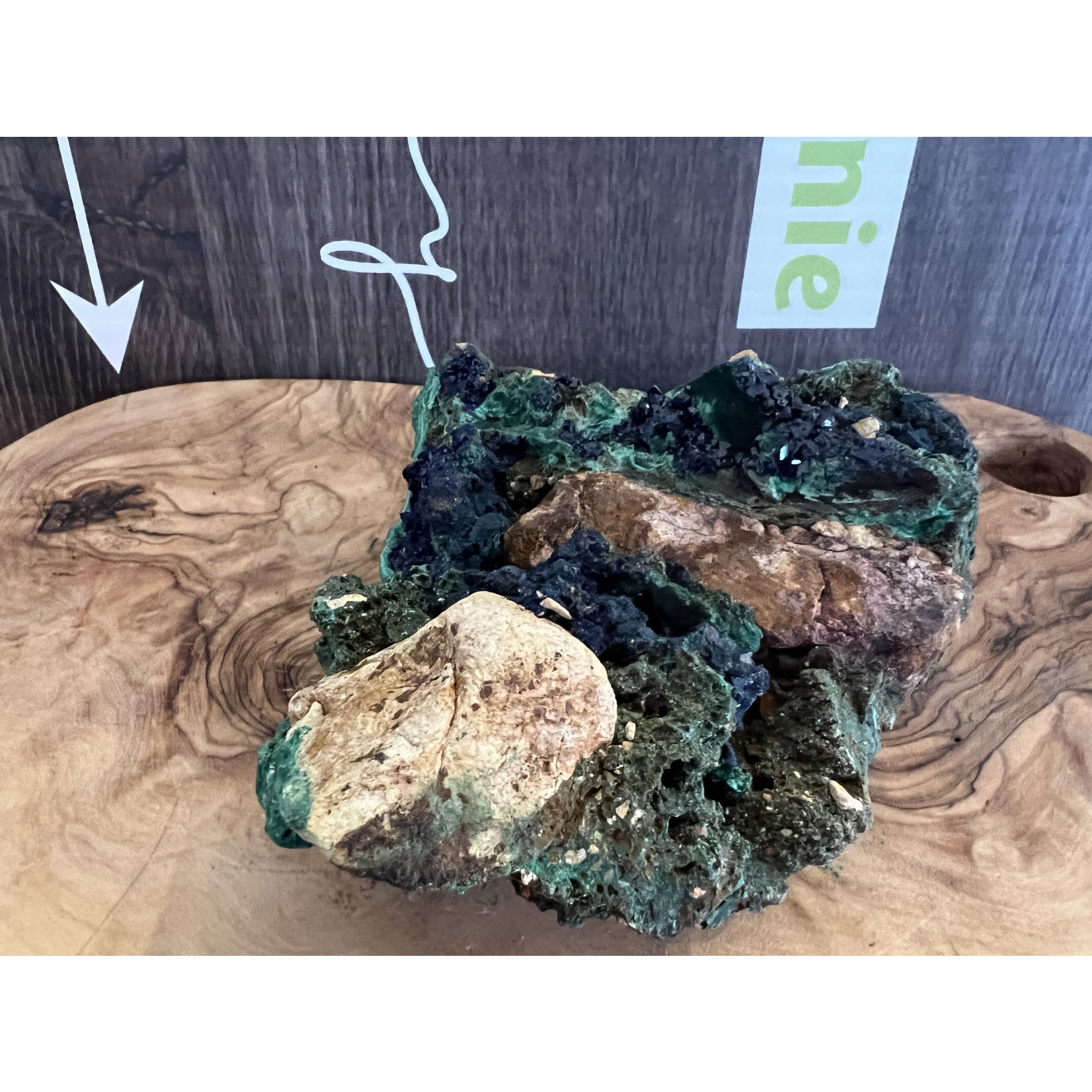 Spectaculaire spécimen d’azurite malachite – L’art de la nature sous forme brute, favorise le bien-être holistique