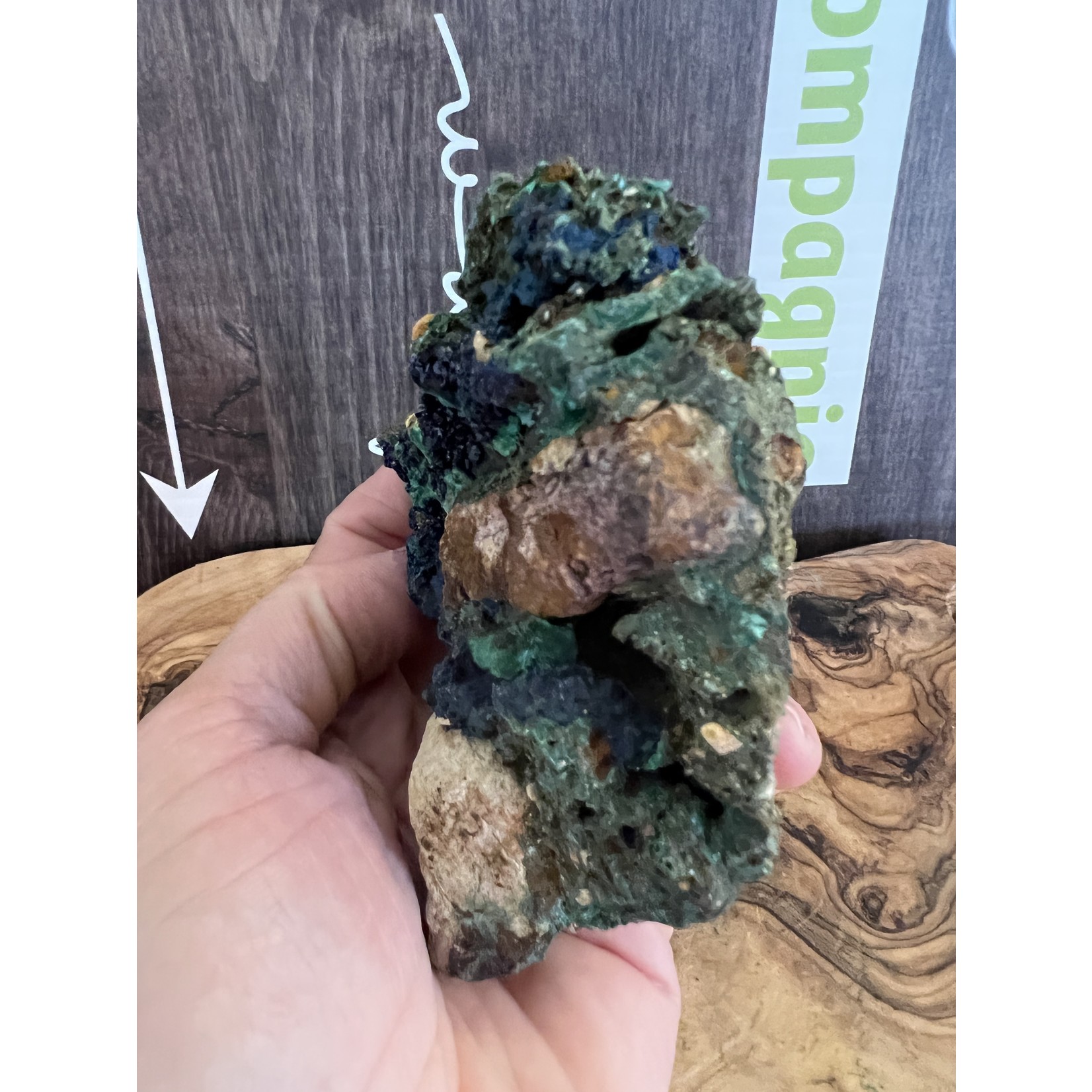 natural azurite malachite specimen, rock and sand, help all systems in our body to work together