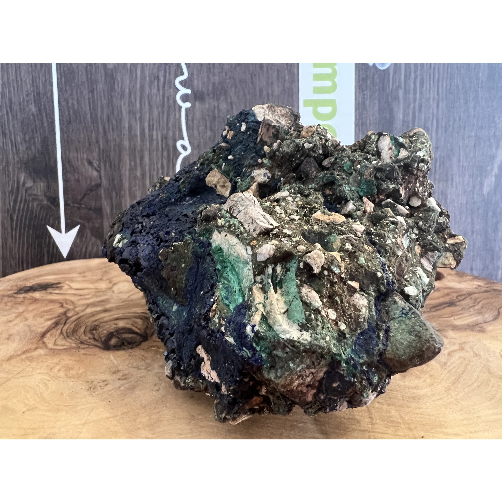 Spécimen vibrant d'azurite et de malachite - Synergie de teintes bleues et d'harmonie naturelle, améliore l'intégration du système corporel