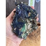 natural azurite malachite specimen, rock and blue