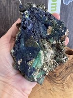 spécimen naturel d'azurite malachite, roche et bleu