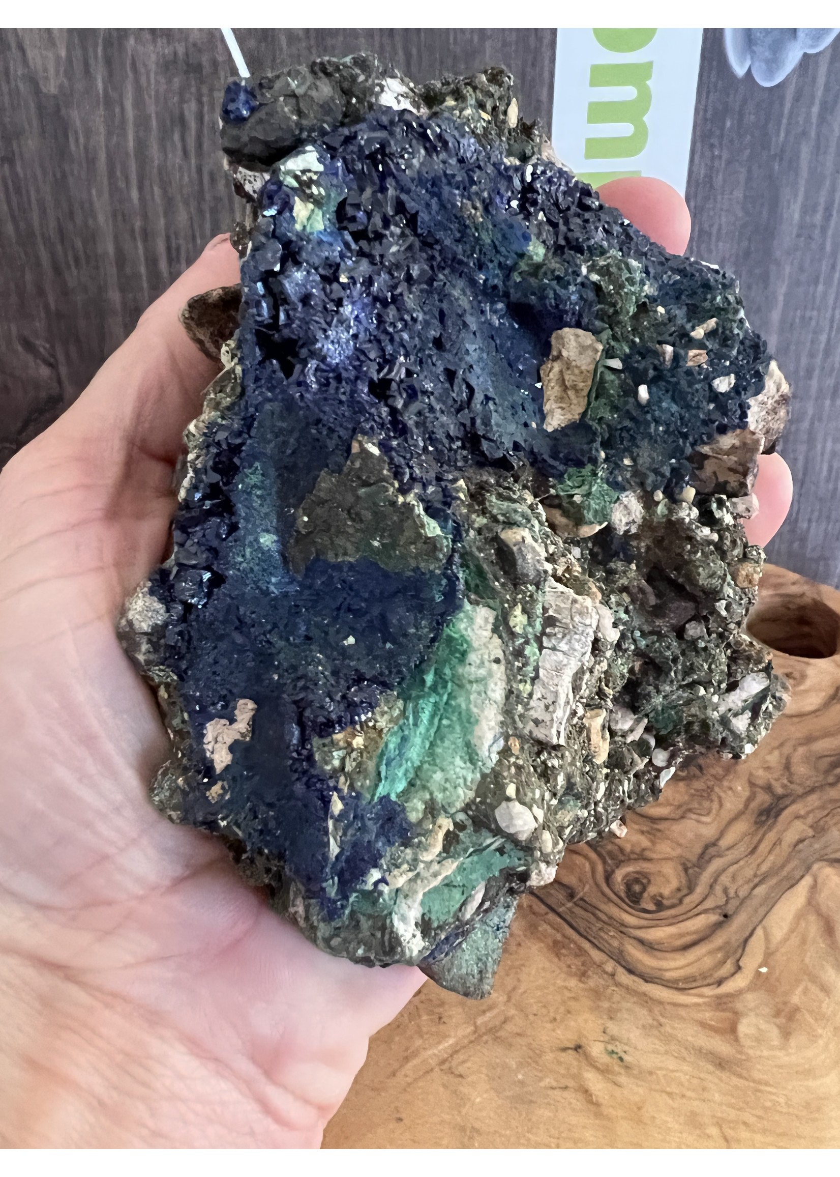 natural azurite malachite specimen, rock and blue, help all systems in our body to work together