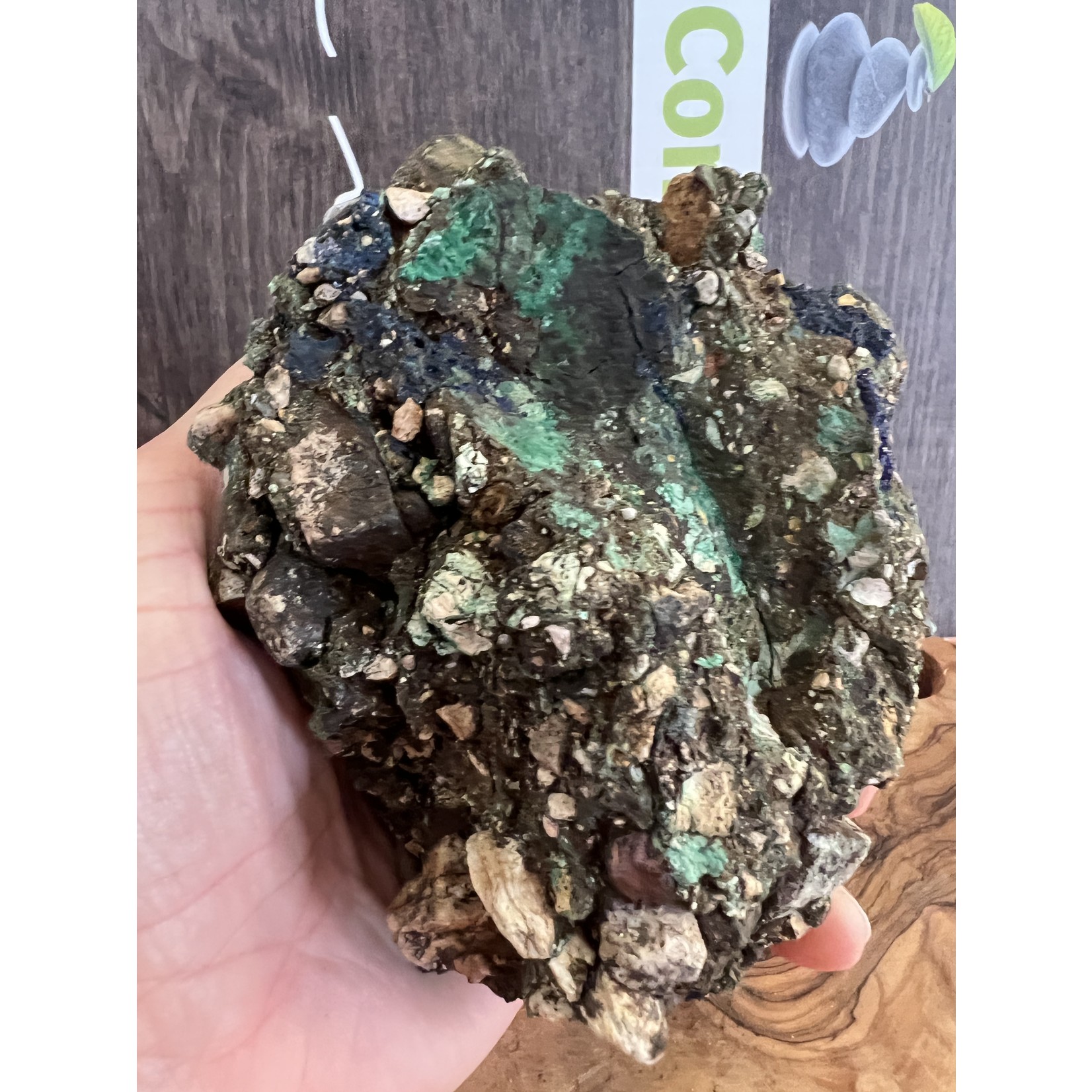 Spécimen vibrant d'azurite et de malachite - Synergie de teintes bleues et d'harmonie naturelle, améliore l'intégration du système corporel