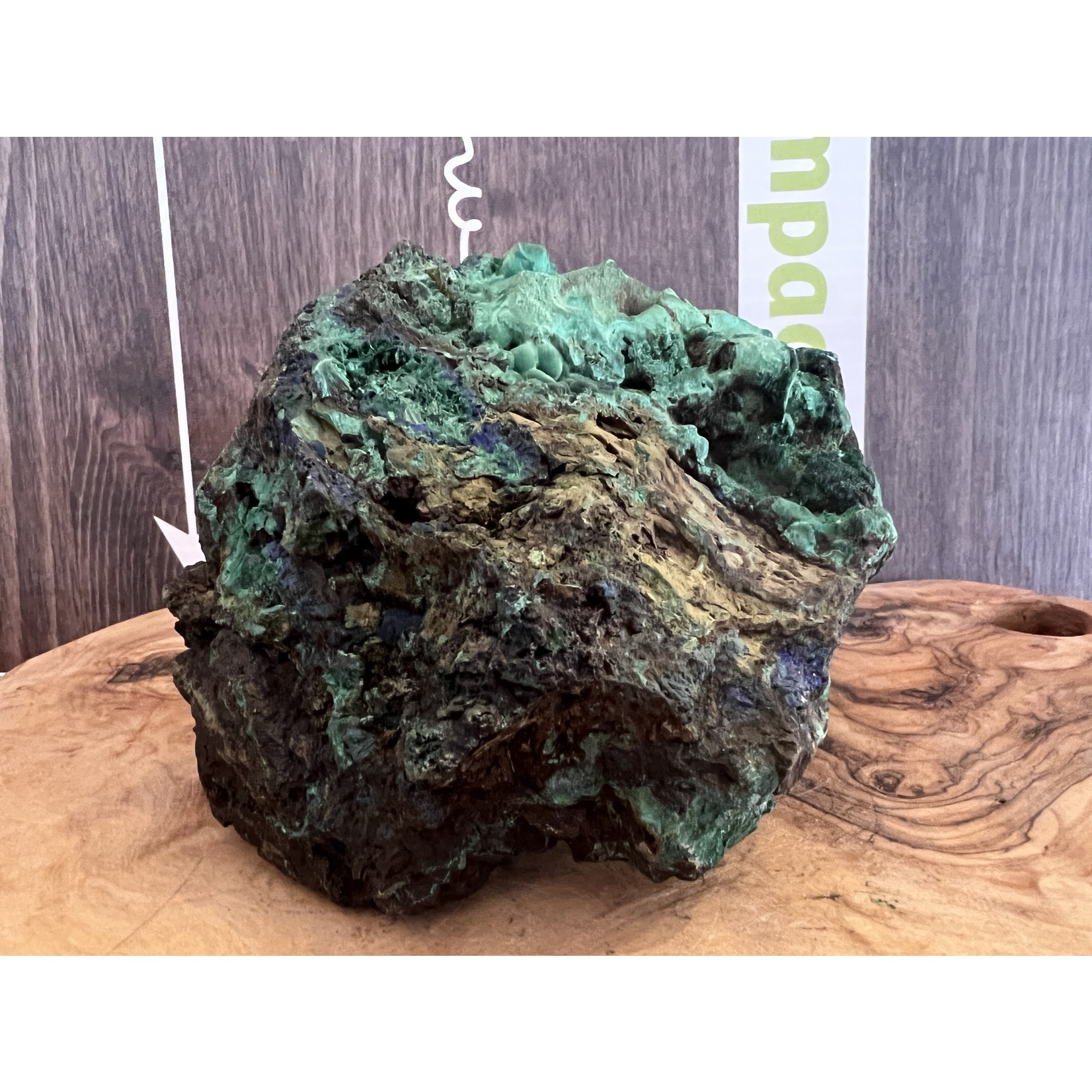 extra large azurite malachite shimmering specimen, helps all of our body systems work together