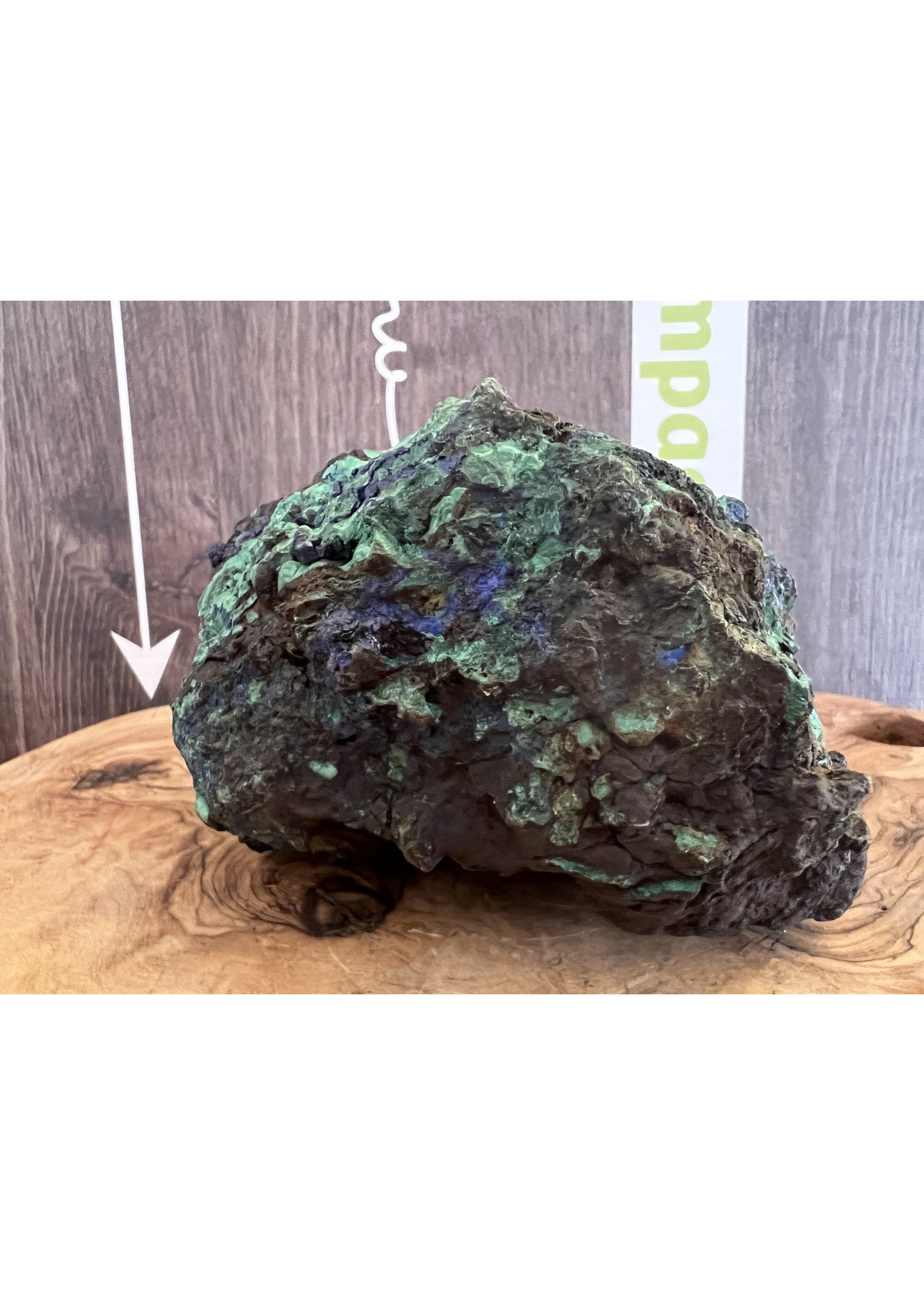 extra large azurite malachite shimmering specimen, helps all of our body systems work together