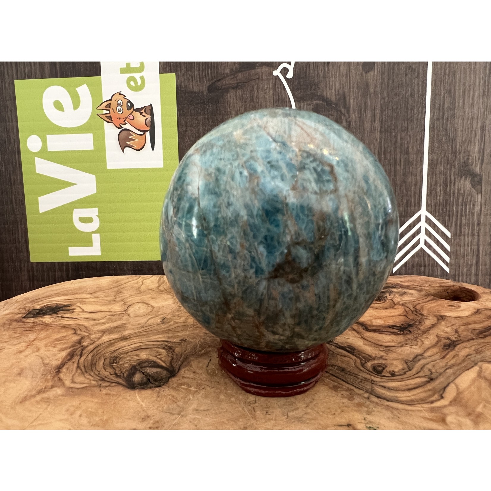 large stunning apatite sphere, used to facilitate communication and self-expression