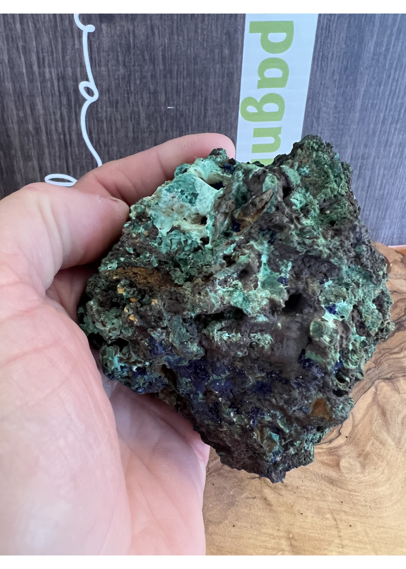 natural azurite malachite specimen, pretty rock, help all systems in our body to work together