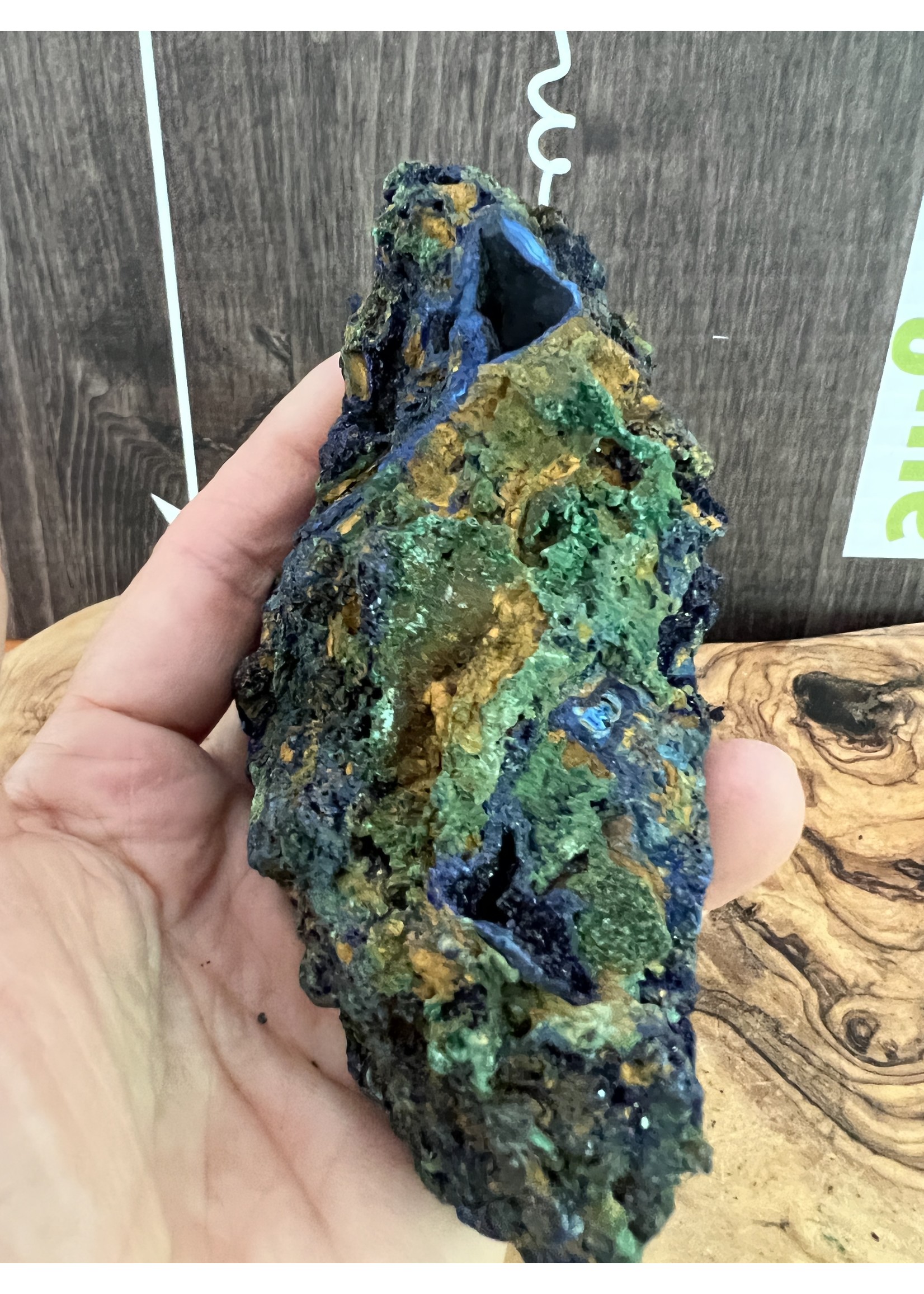 fantastic blue and yellow raw azurite malachite, promotes speedy healing, following surgery