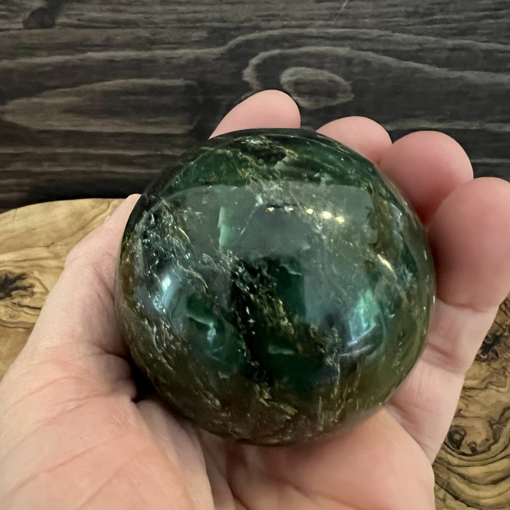 Large Emerald Sphere – Heart Chakra Healing & Abundance Energy