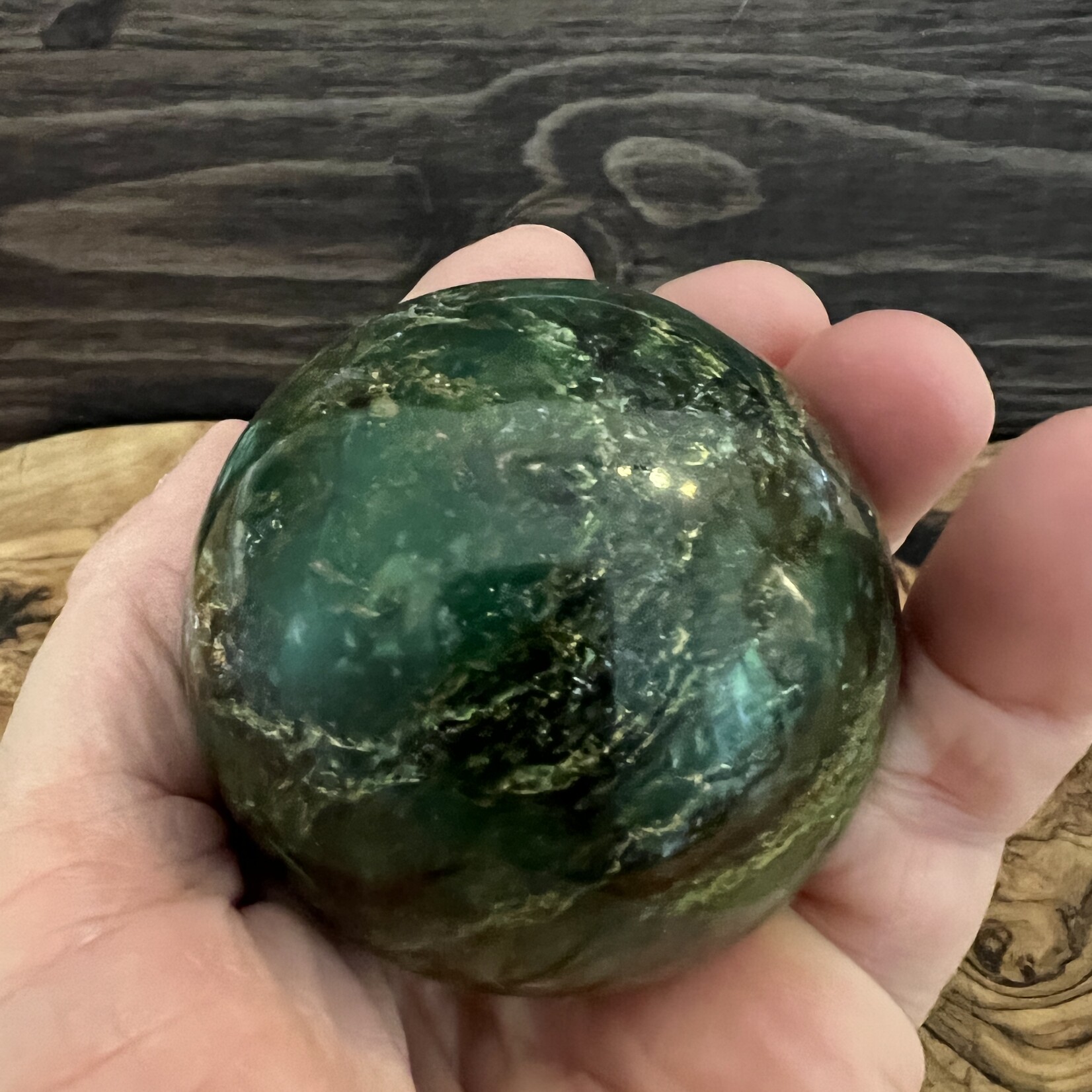 Large Emerald Sphere – Heart Chakra Healing & Abundance Energy
