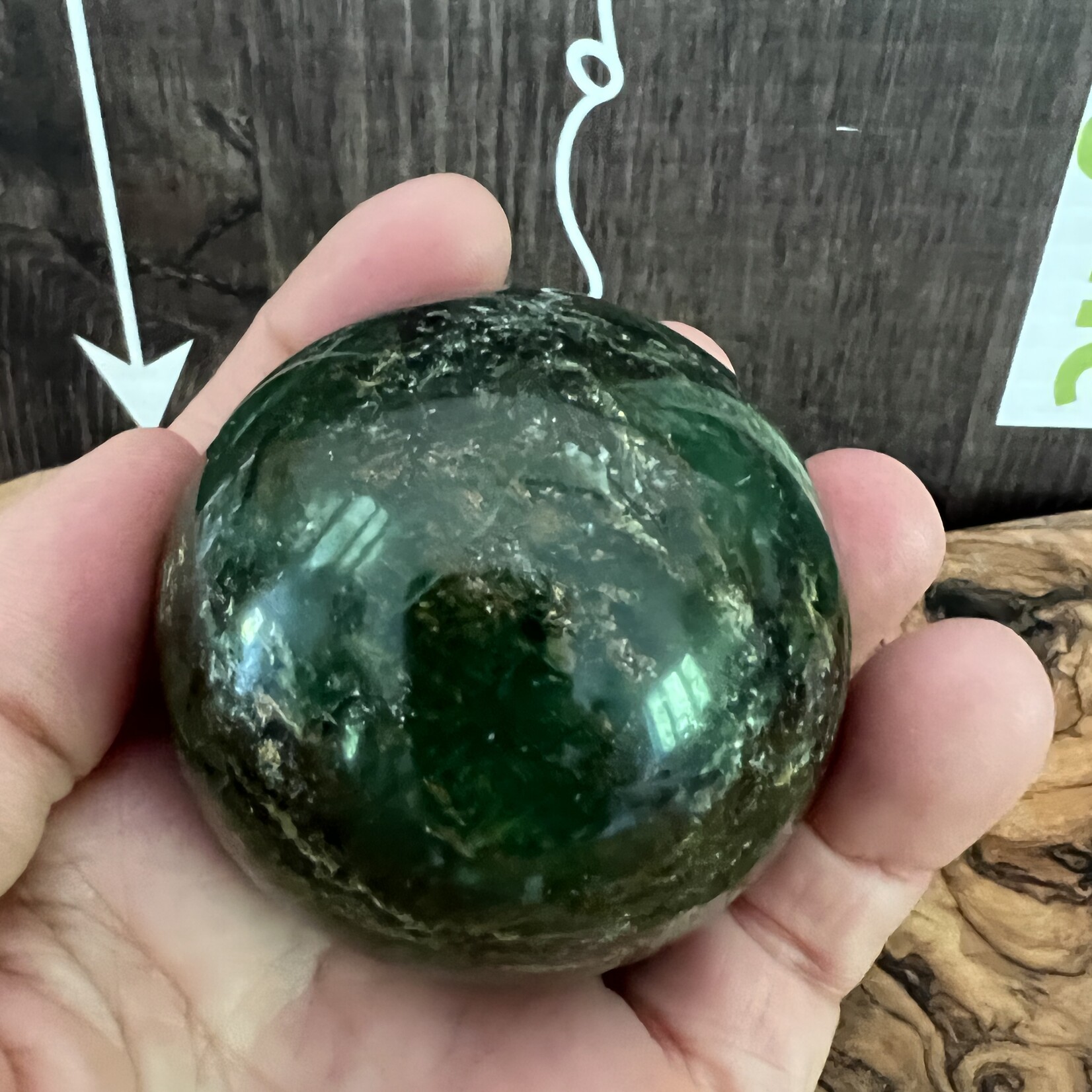 Large Emerald Sphere – Heart Chakra Healing & Abundance Energy