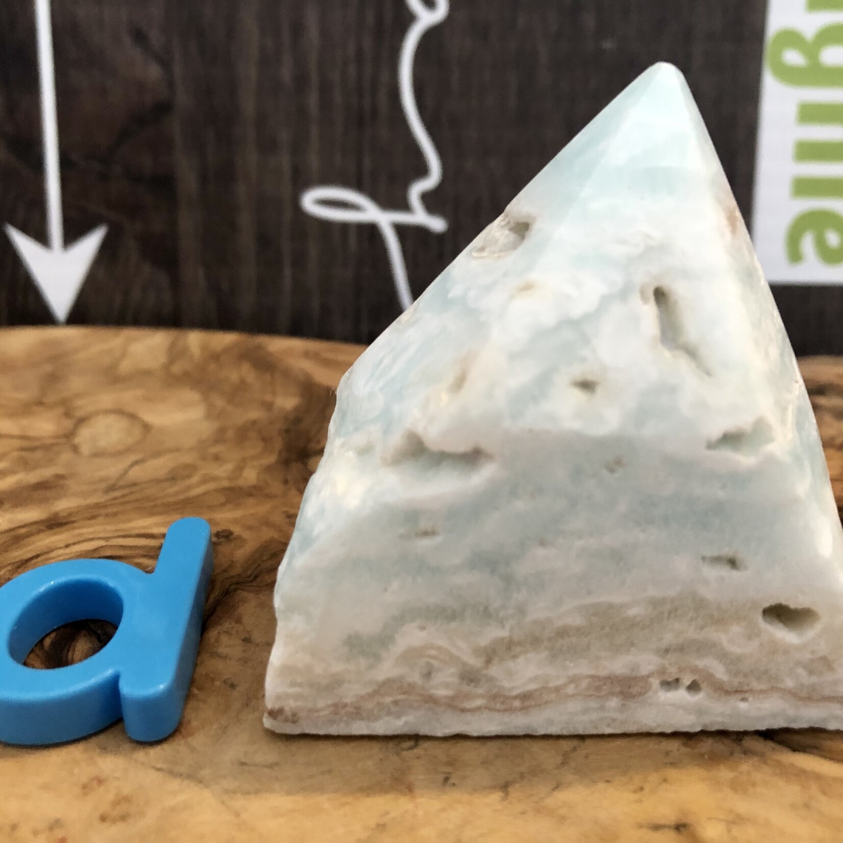Caribbean Calcite Pyramid - Polished Top, Healing Wounds and Emotions