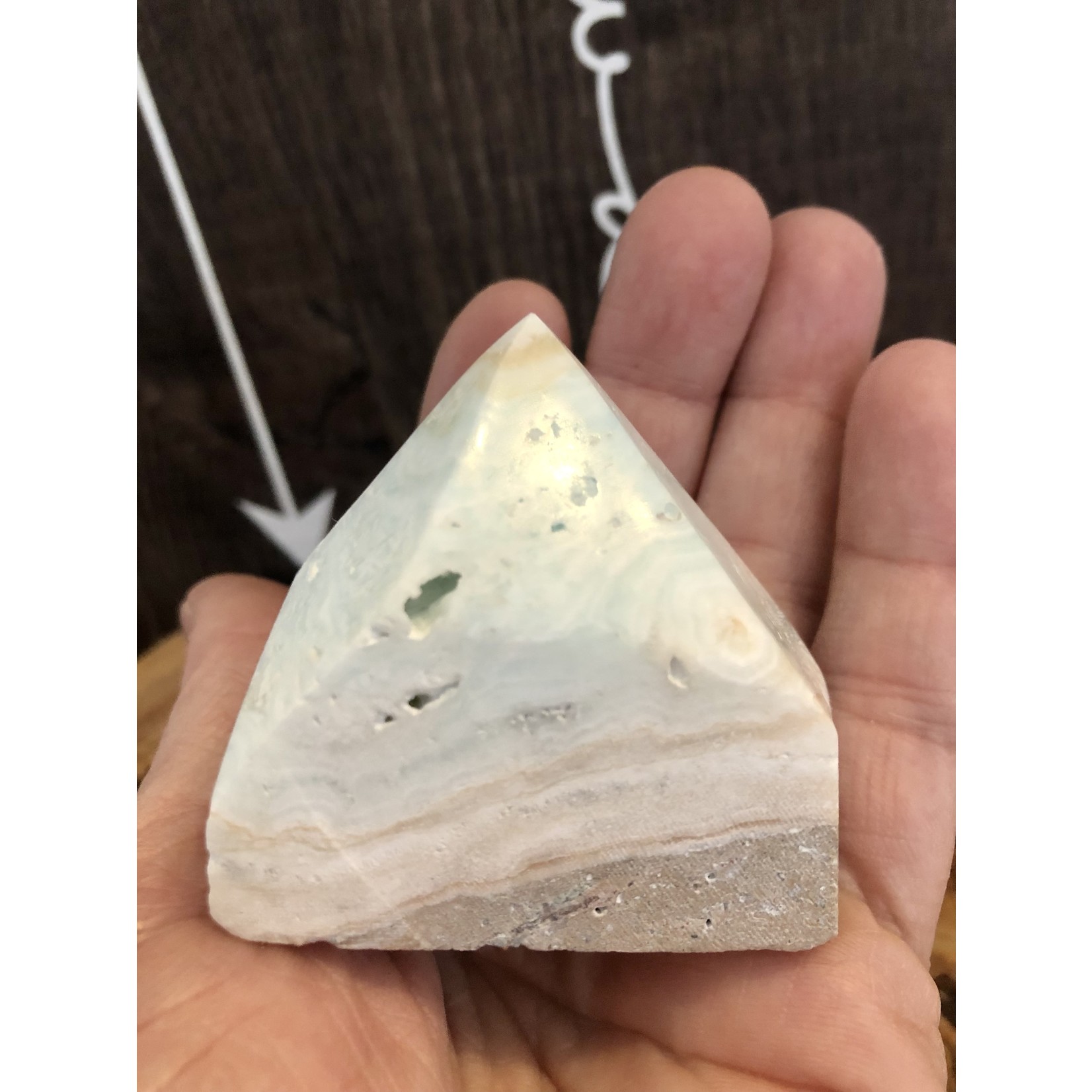 Caribbean Calcite Pyramid - Polished Top, Healing Wounds and Emotions